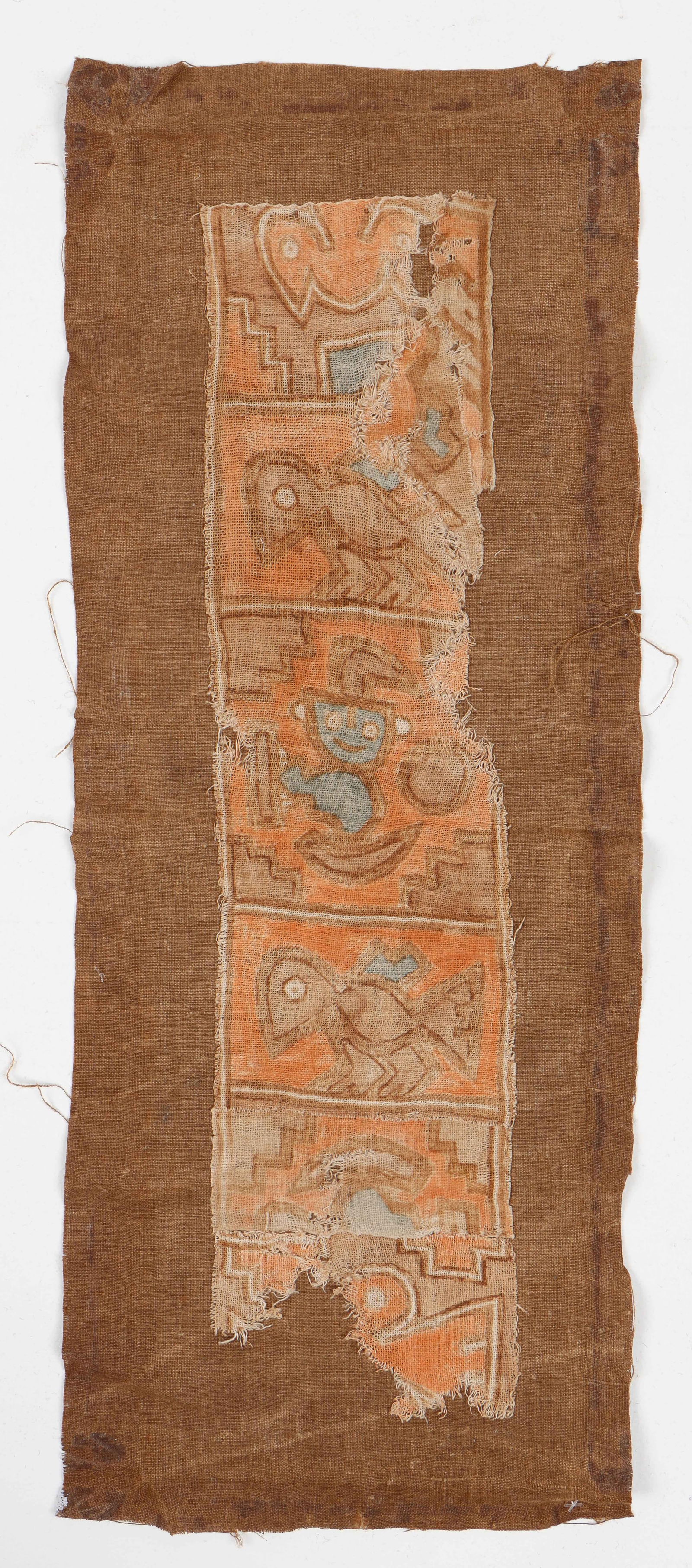 Central Coast Painted Textile Fragment (1 of 5)