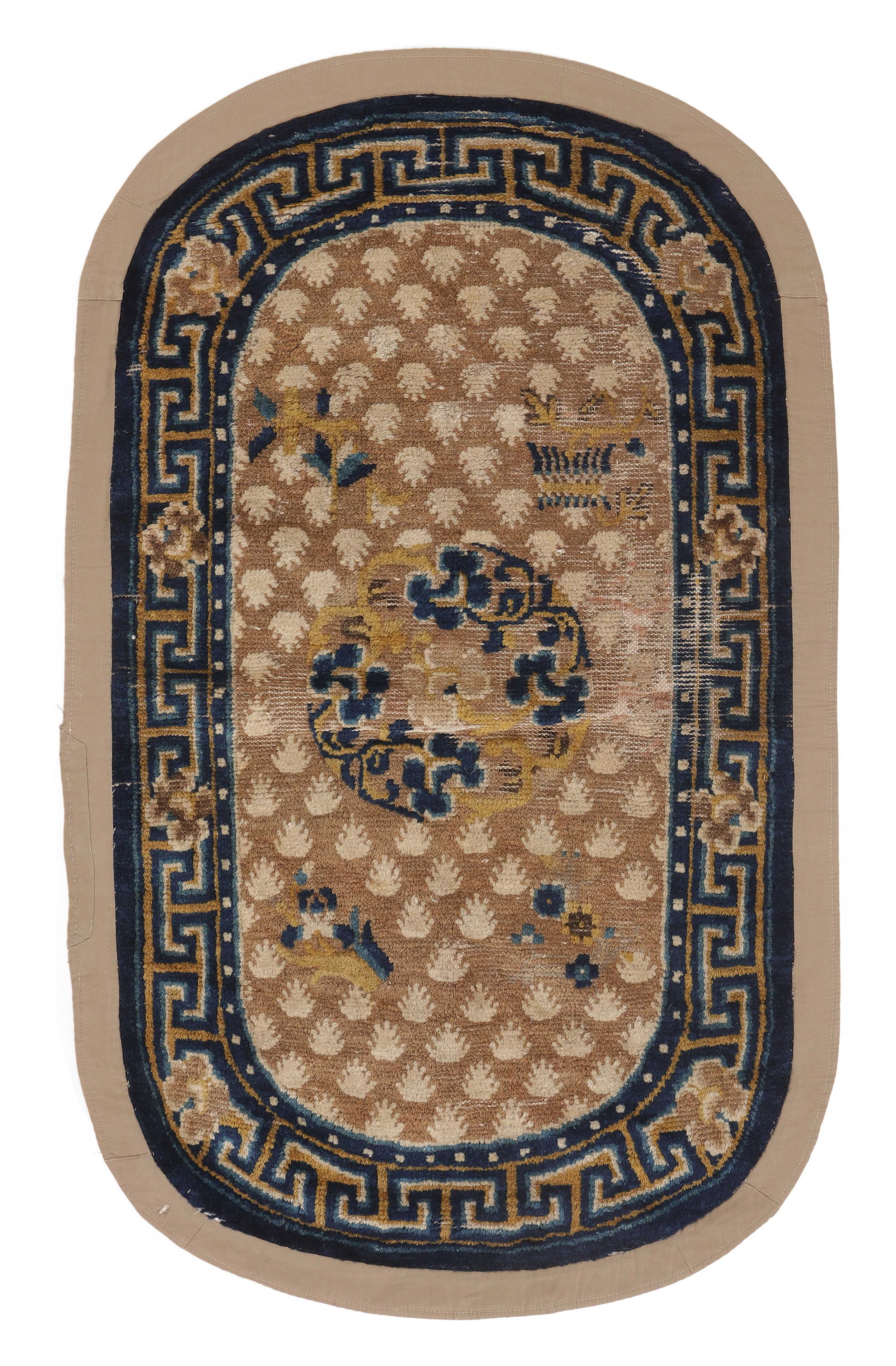 Saddle Rug, China, Ca. 1800, 2'1'' x 3'4'': Saddle Rug, China, Ca. 1800, 2'1'' x 3'4'' (64 x 102 cm). Weight: 3 lbs. Material: wool pile, cotton warp, cotton weft.