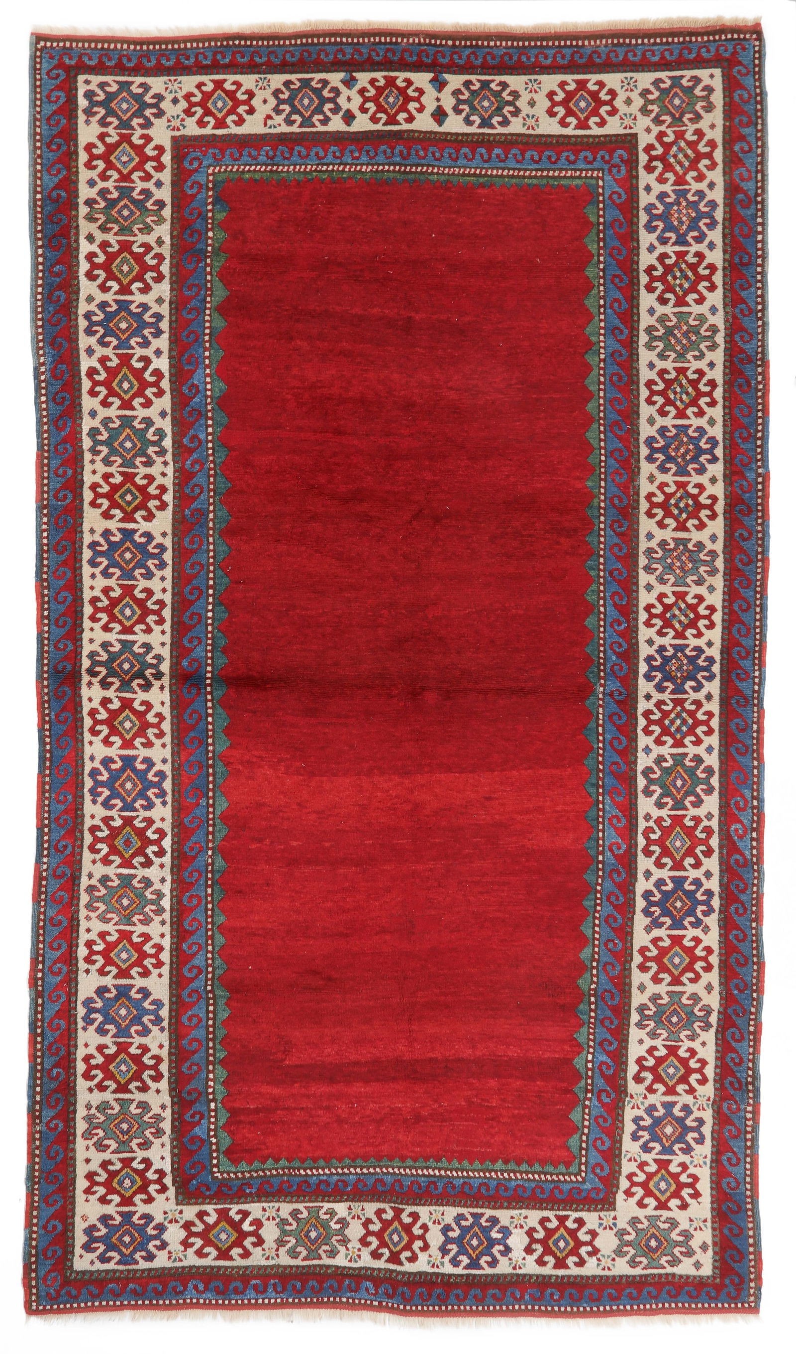 Open Red Field Kazak Rug, Caucasus, Late 19th C., 5'5'' x 9'3'' (1 of 4)