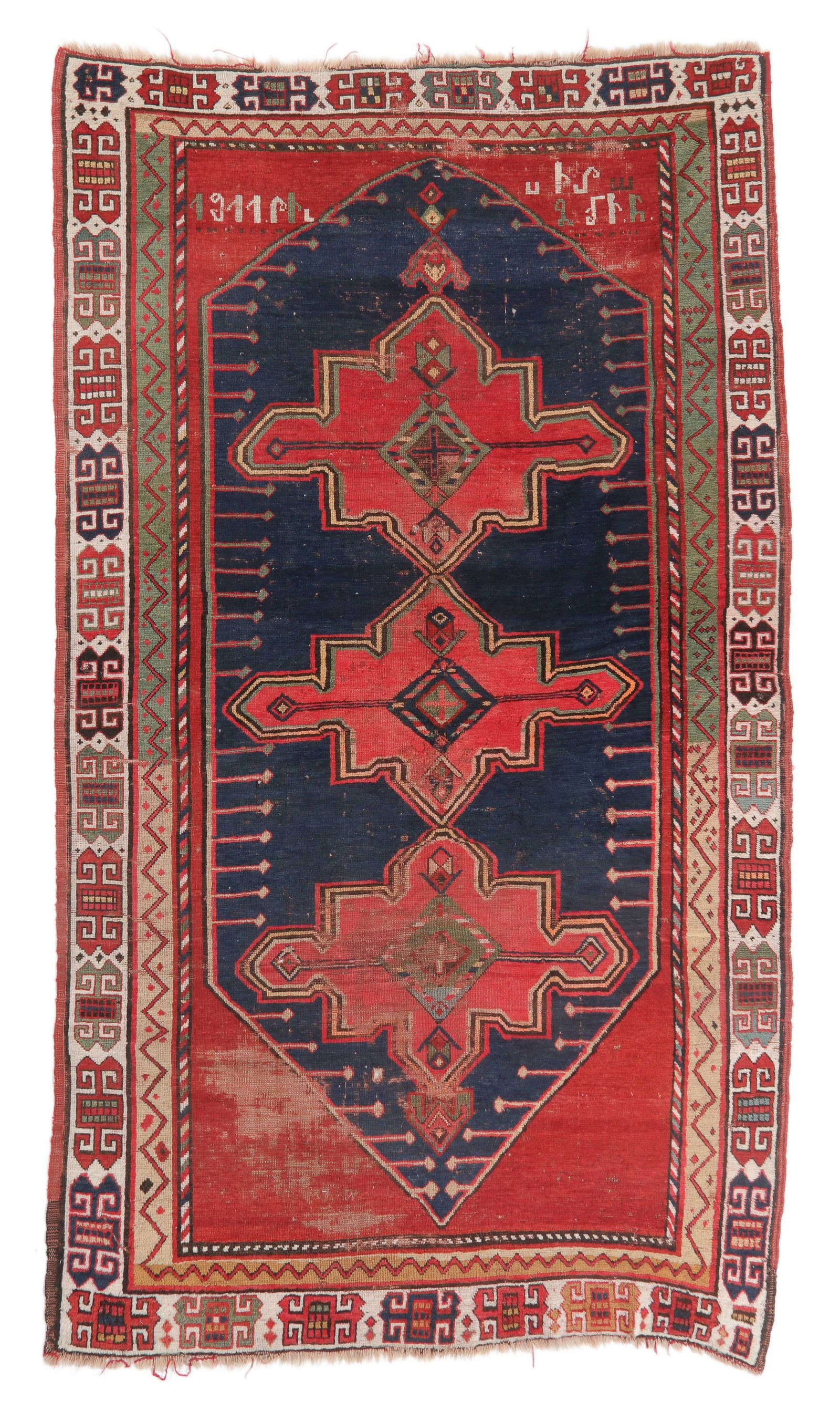Armenian Kazak Rug, Dated 1911, Caucasus, 5'0'' x 8'11'' (1 of 4)