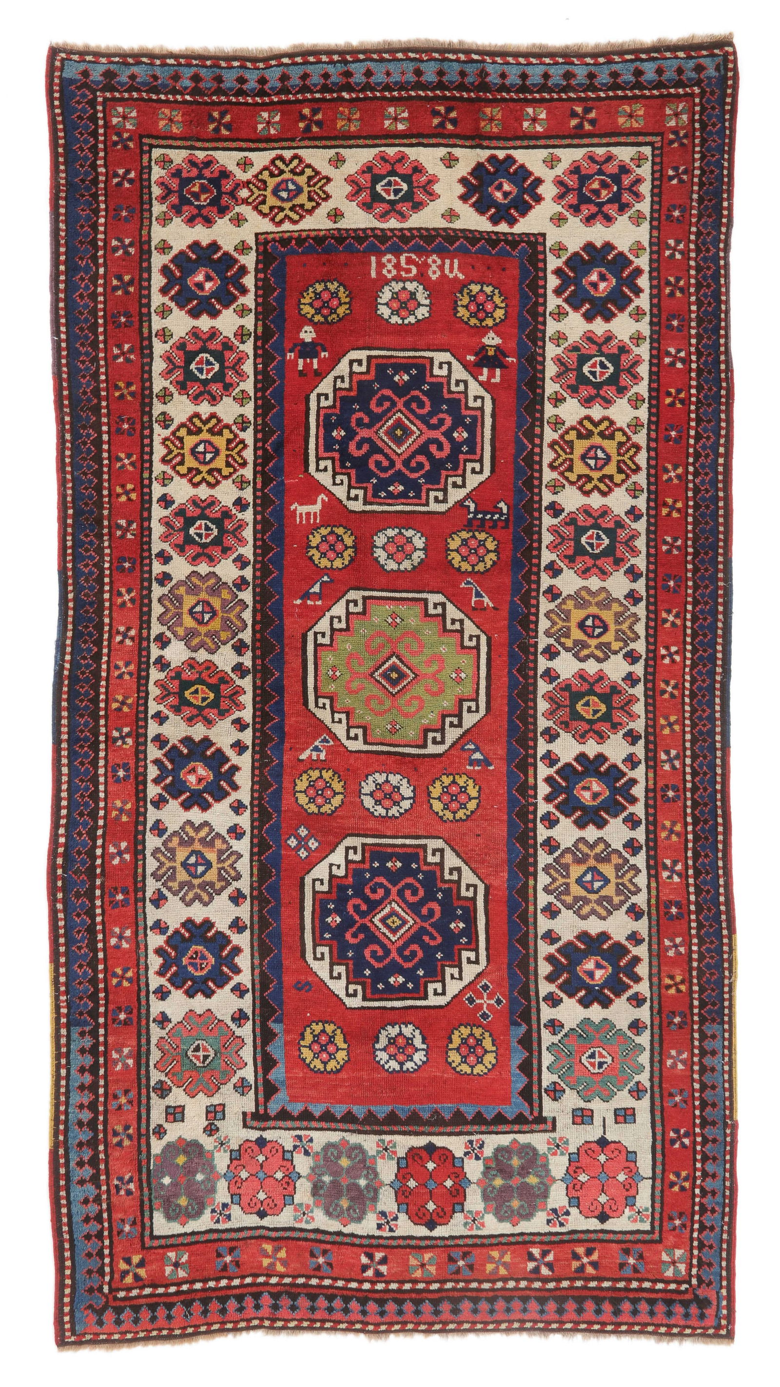 Kazak Rug, Caucasus, 19th C., 4'0'' x 7'8'' (1 of 5)