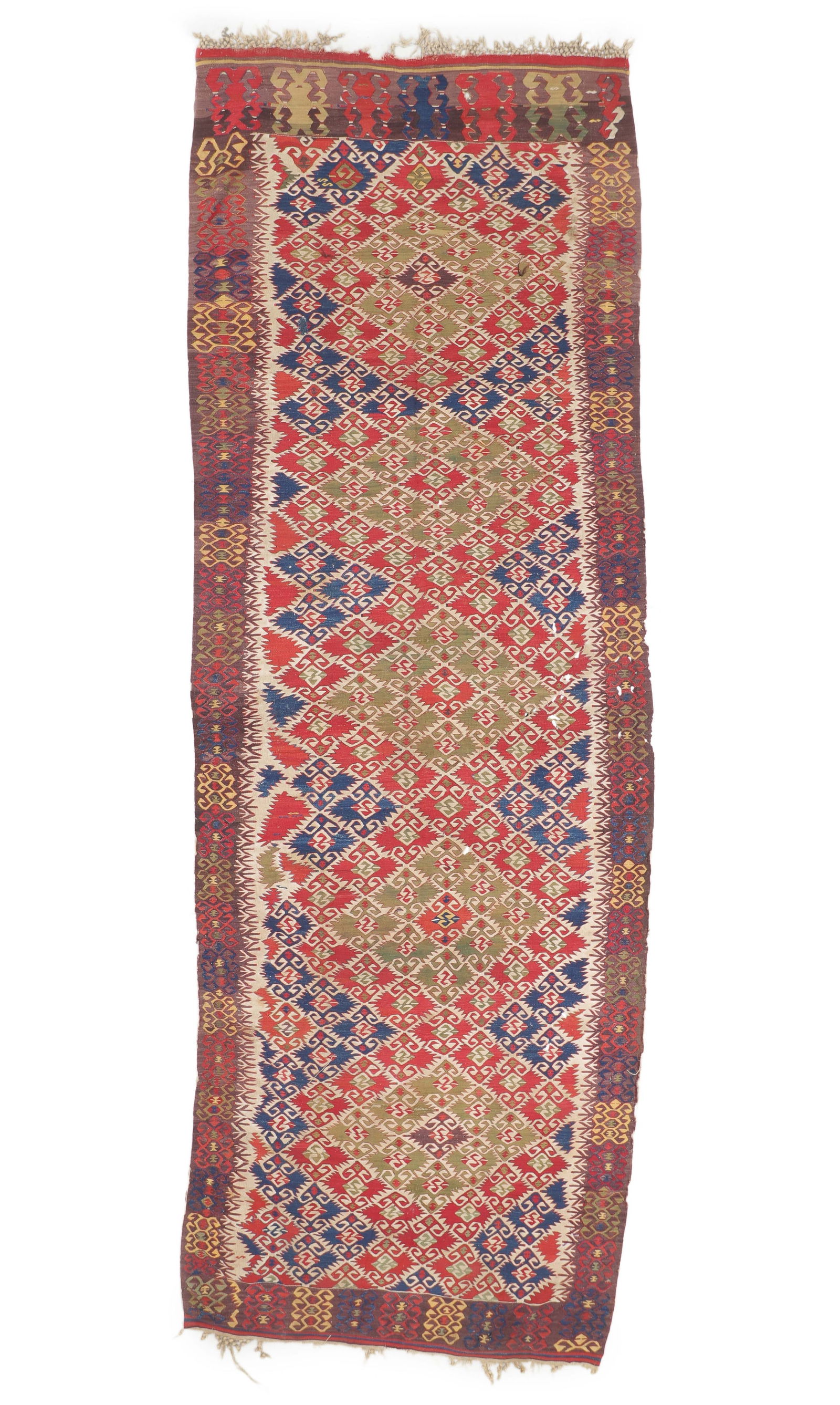 Central Anatolian Kilim, Turkey, Mid 19th C., 5'2'' x 14'8'' (1 of 3)