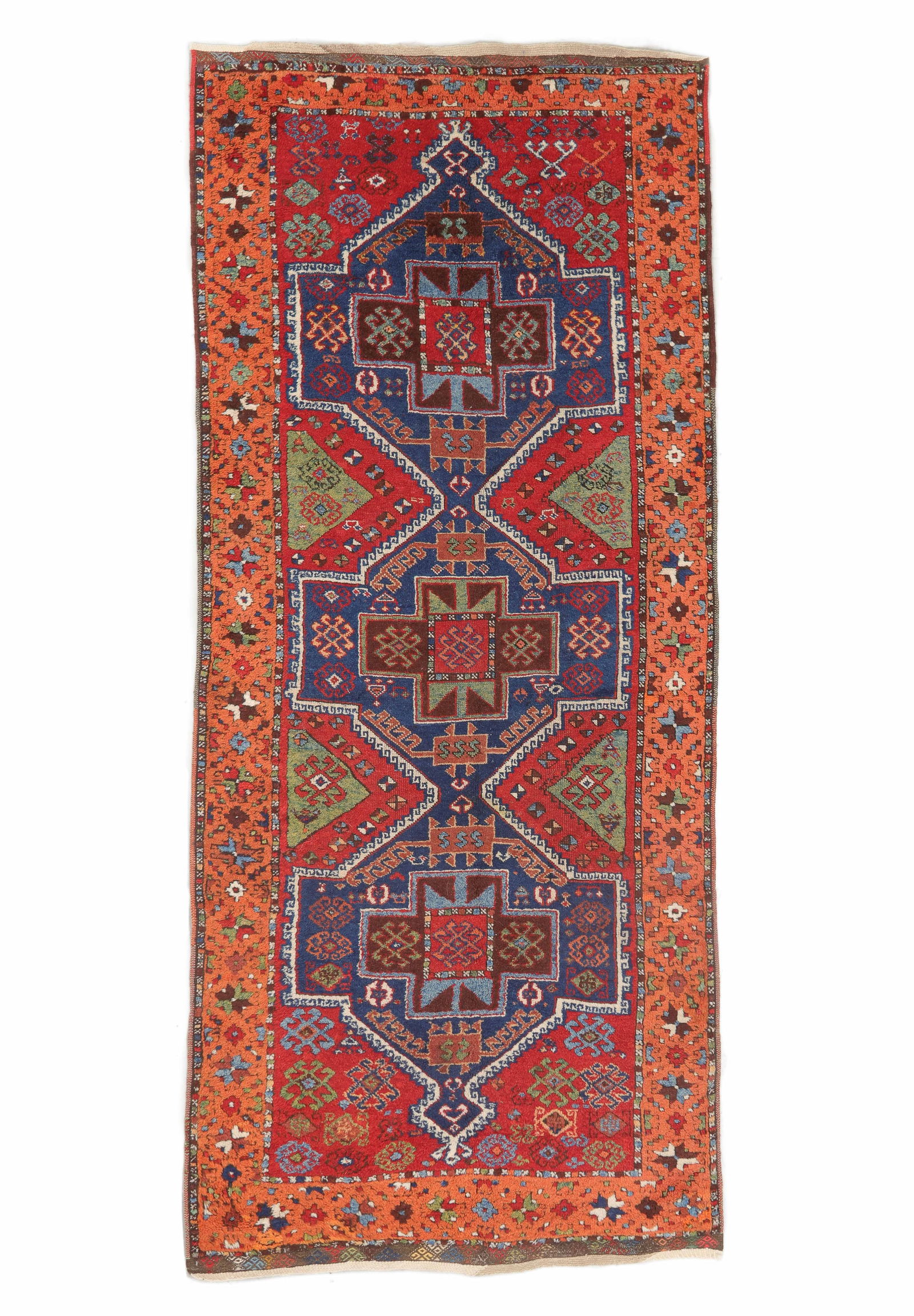 Fine East Anatolian Kurd Rug, 19th C., 3'8'' x 8'9'' (1 of 4)