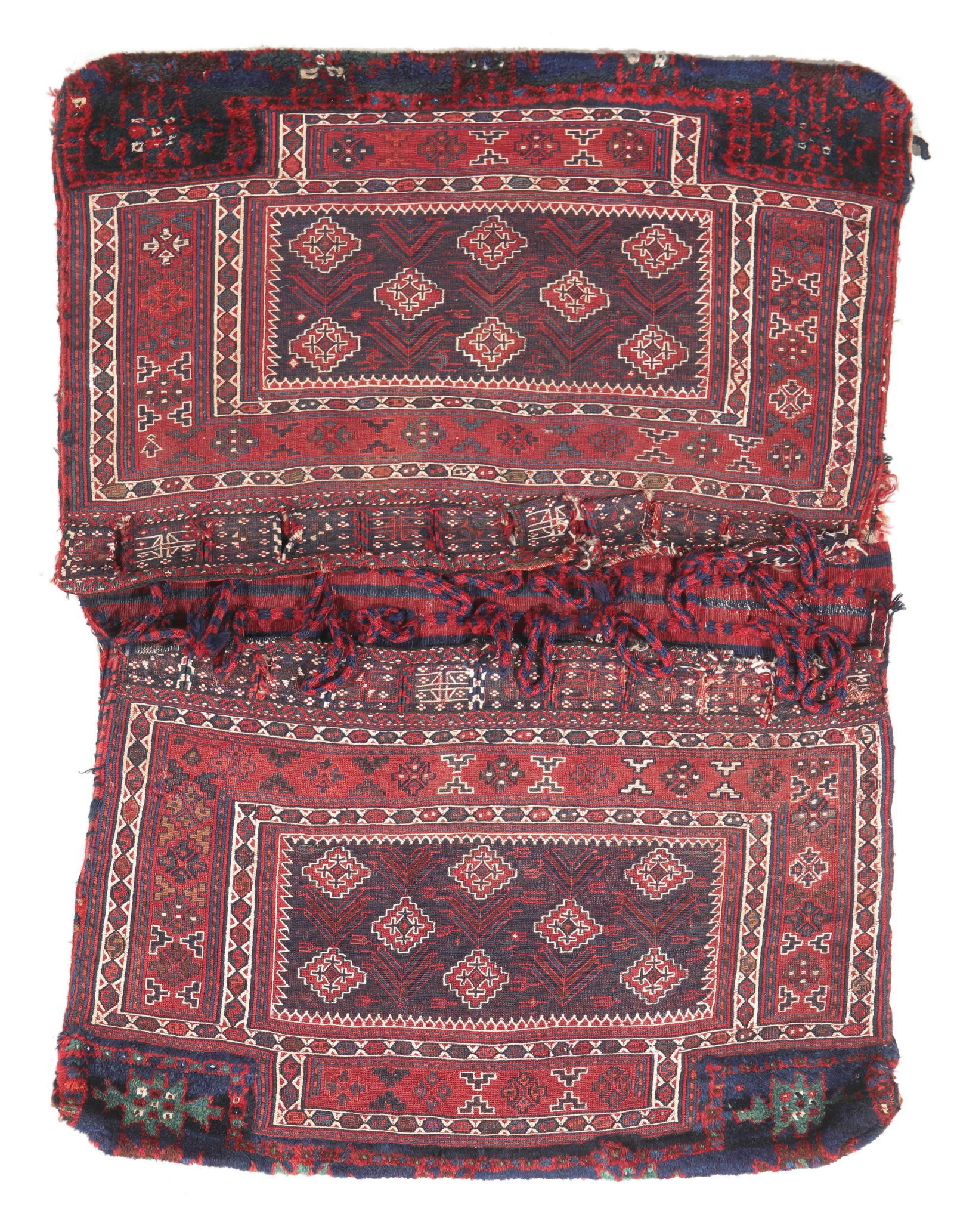 Bakhtiari Mixed Weave Cargo Bag, Persia, Ca. 1900 (1 of 3)