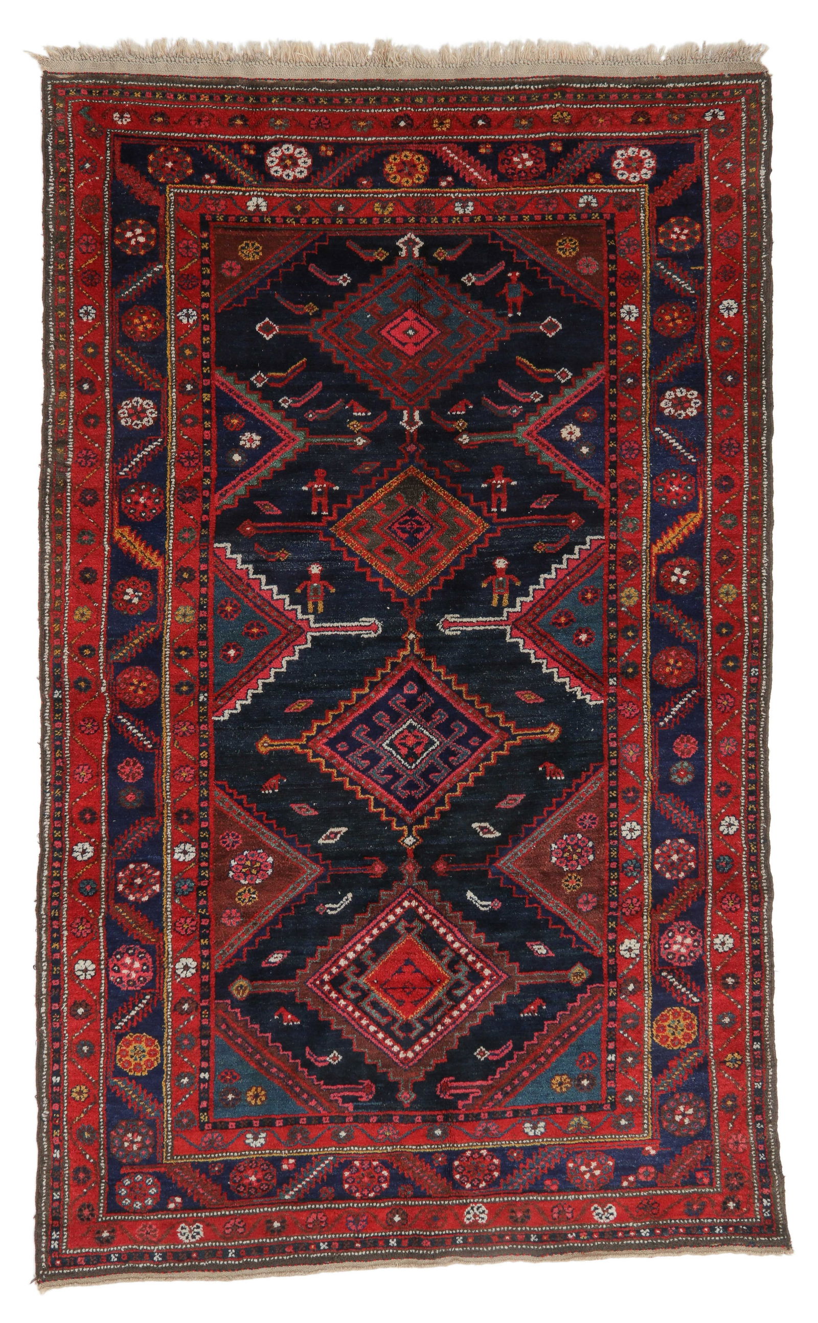 West Persian Kurd Rug, Early 20th C., 5'0'' x 8'3'' (1 of 4)