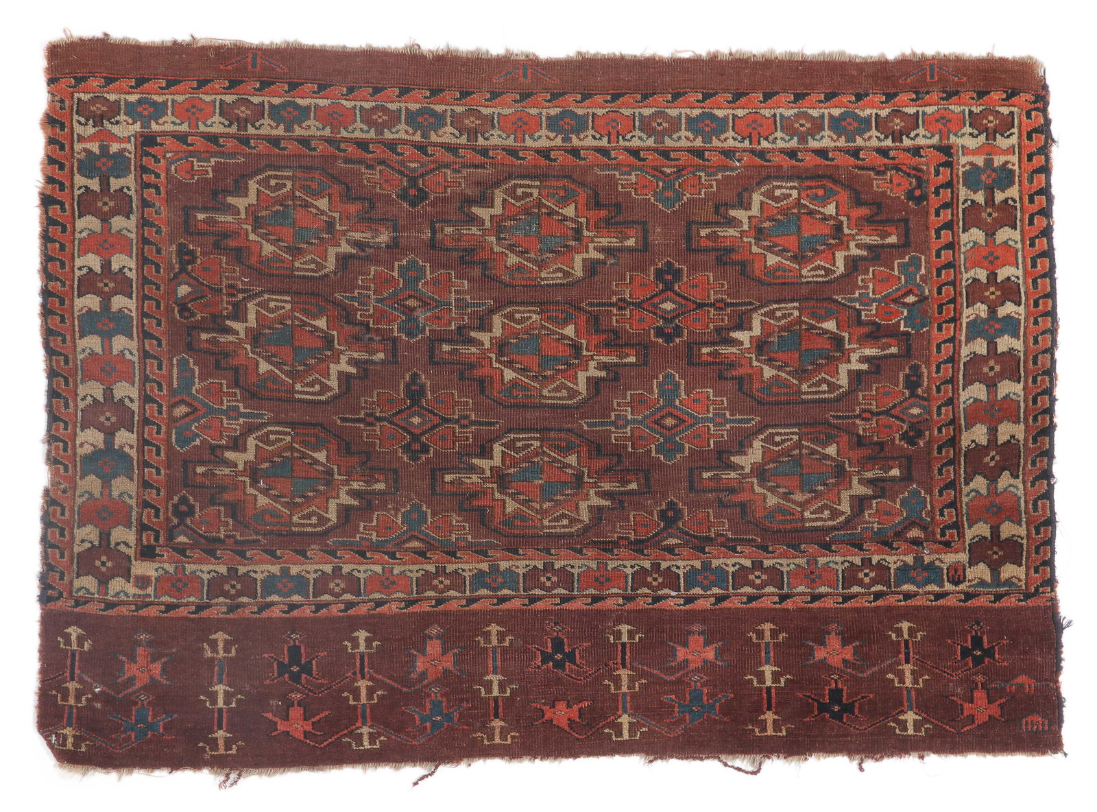Yomud Chuval, Turkmenistan, Mid 19th C., 3'6'' x 2'5'' (1 of 4)