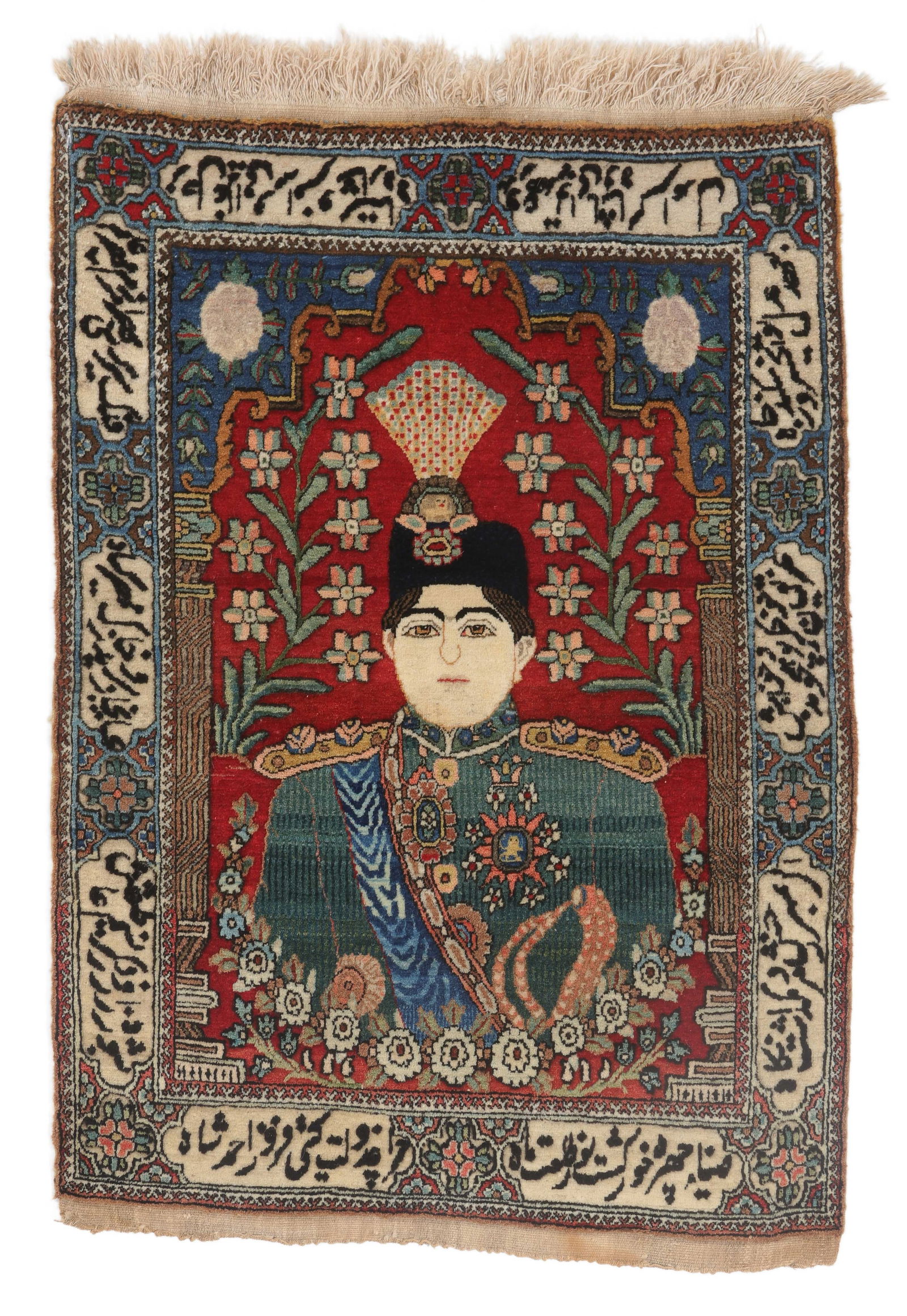Fine Antique Isfahan Pictorial Souf Rug, Persia (1 of 5)