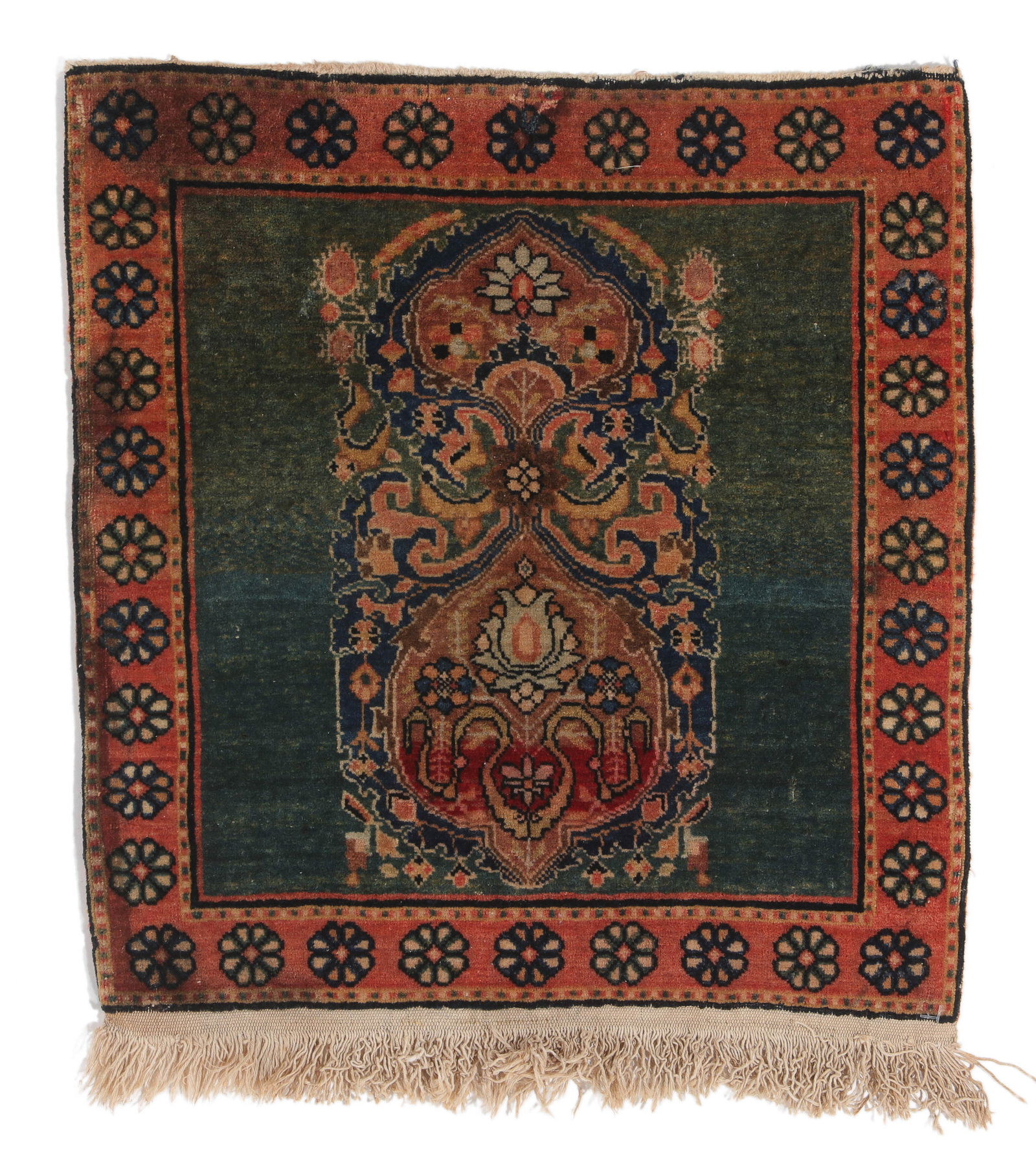 Fine Ferahan Sarouk Mat, Persia, Late 19th C., 1'6'' x 1'7'' (1 of 3)
