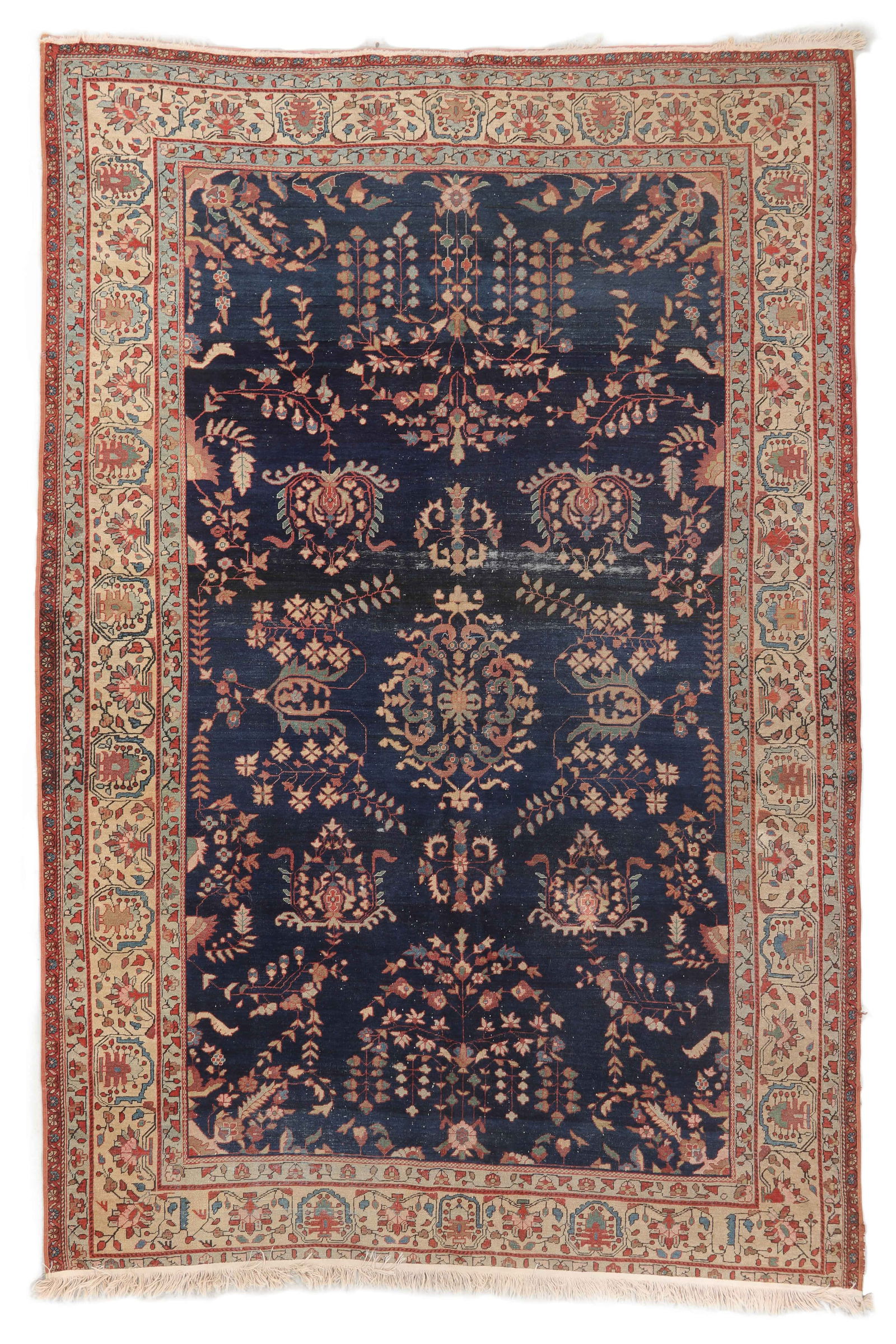 Blue Ferahan Sarouk Rug, Persia, Ca. 1900, 6'7'' x 9'11'' (1 of 4)