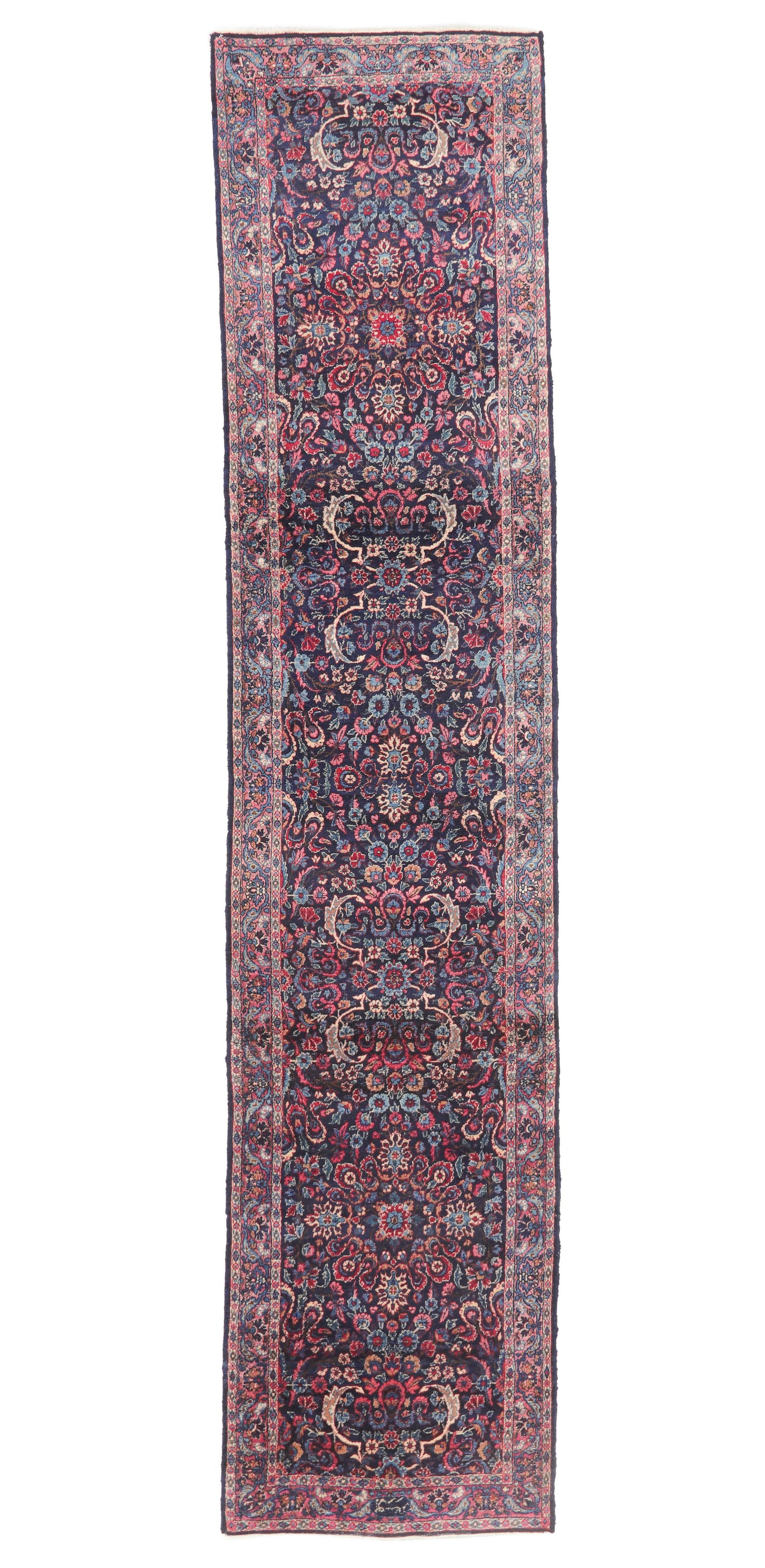 Blue Kerman Runner, Persia, Ca. 1920, 2'6'' x 11'3'' (1 of 4)