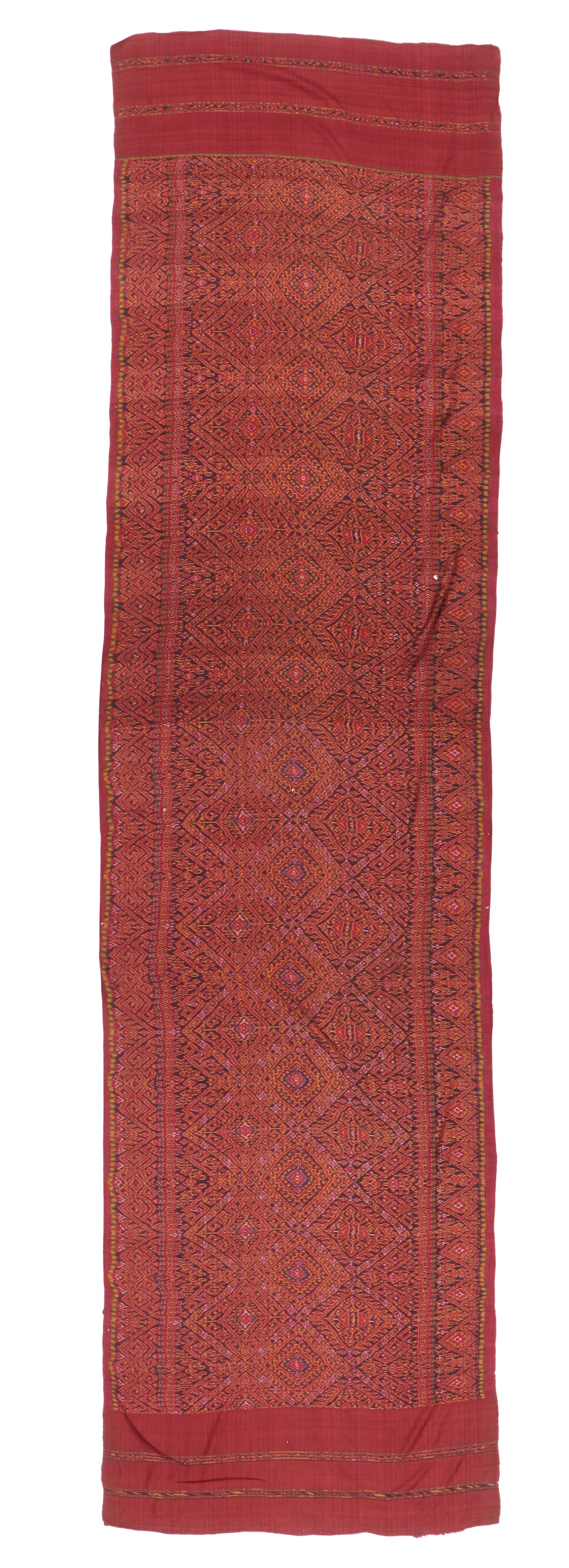 Fine Cambodian Long Cloth, Ca. 1900: Fine Cambodian Long Cloth, Ca. 1900. Silk. Size: 11'2'' x 2'9'' (340 x 84 cm). Ex. Studio Naenna, Chiang Mai, Thailand. Provenance: The Collection of Russell S. and Dona Fling, Columbus, OH.