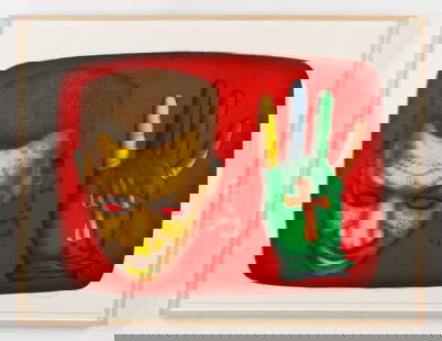 Ed Paschke (American, 1939-2004) "Poderosa," 1991: Ed Paschke (American, 1939-2004) "Poderosa," 1991, color lithograph signed, titled and dated in pencil lower margin edition 26/60, framed. Size: 30'' x 40'', 76 x 102 cm (sheet); 32.75'' x 42.75'', 83