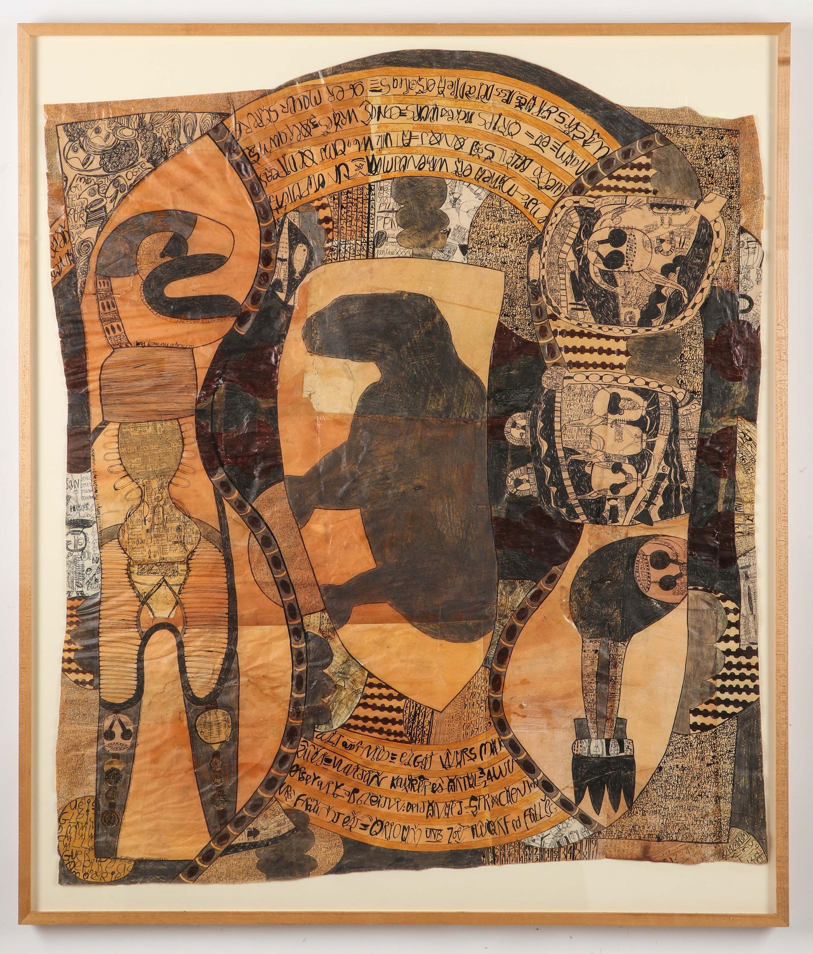 Genevieve Seille (French, b. 1951)Untitled, ink and collage on paper50'' x 45'' (1 of 3)