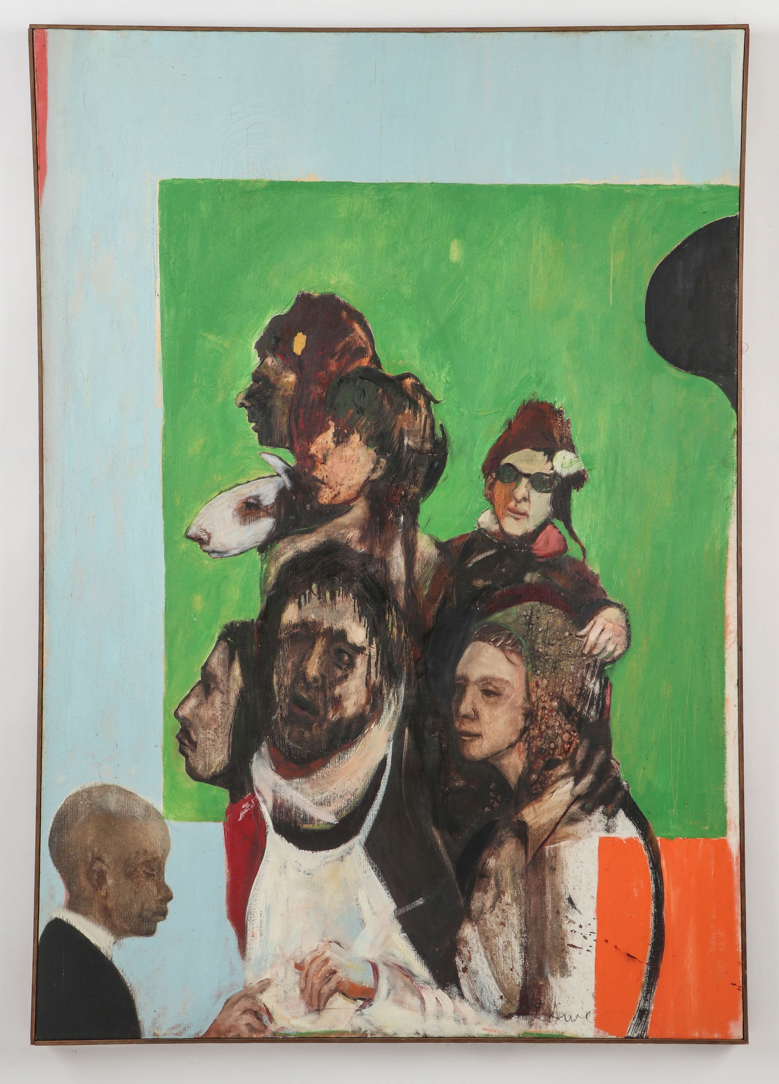 Marvin Lowe (American, 1922-2010)  "Allegorical Heads" (1 of 3)