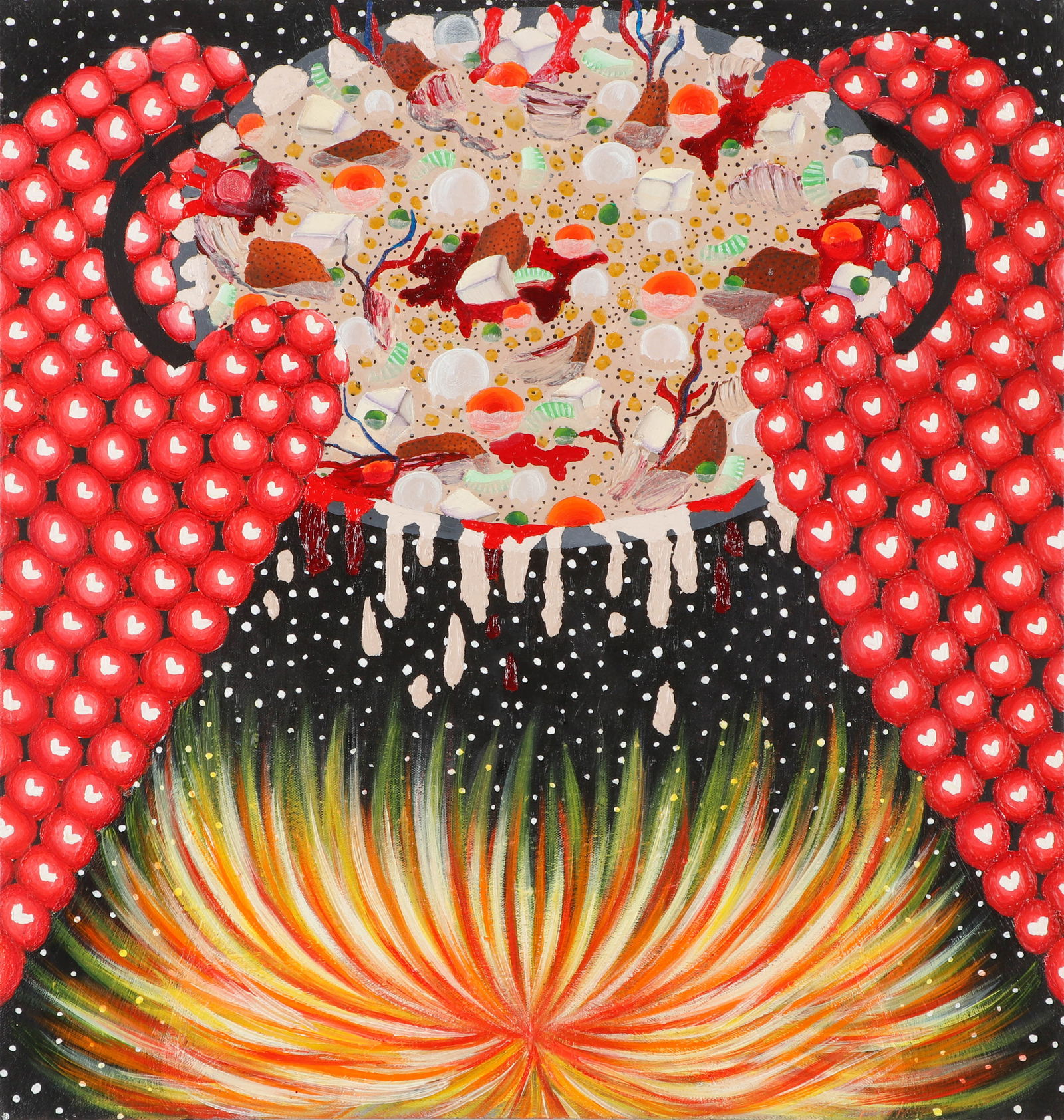 Hein Koh (American, b. 1976) Untitled, acrylic on canvas (1 of 3)