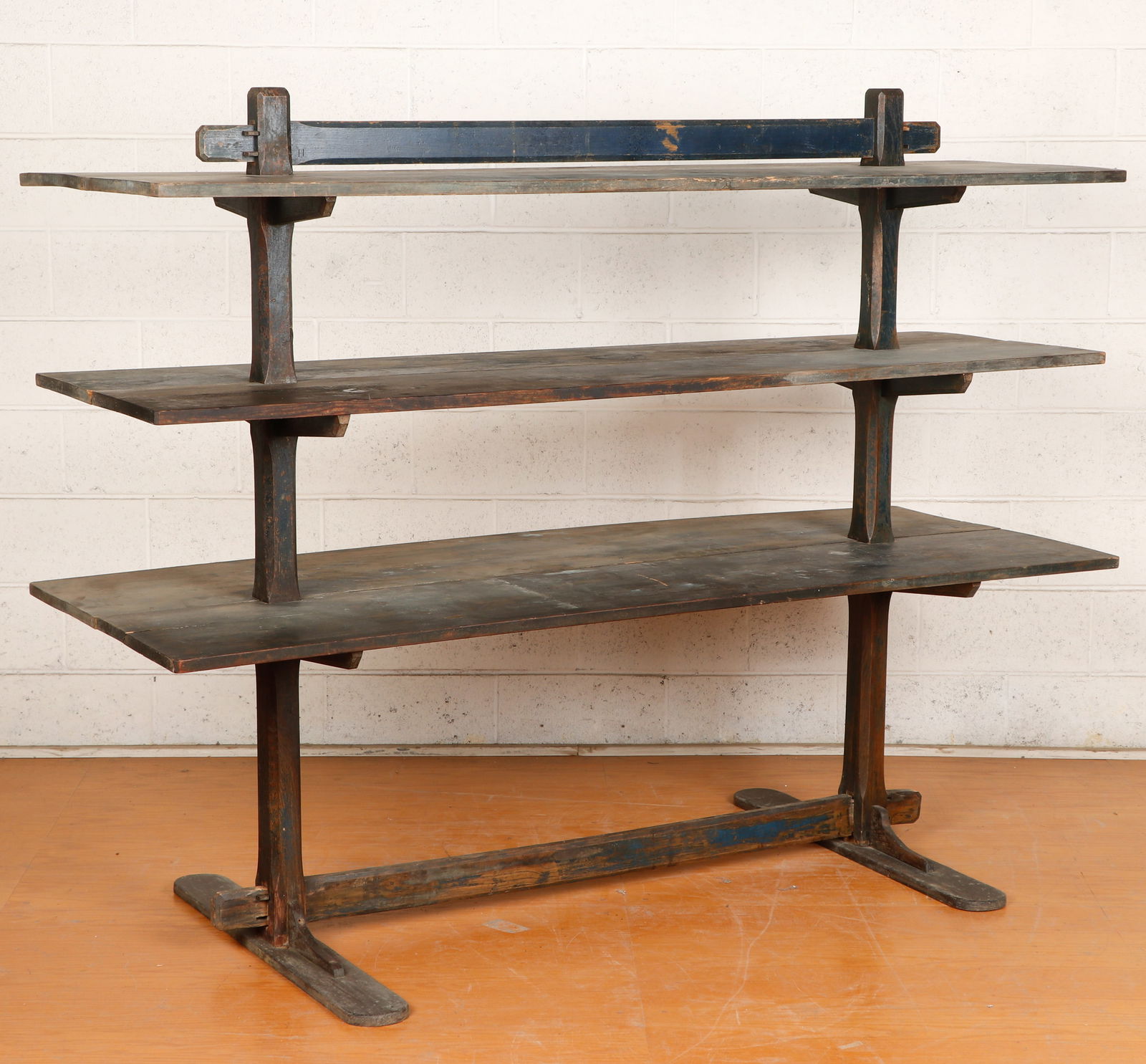 Antique Amish Trestle Form Display Shelves (1 of 4)