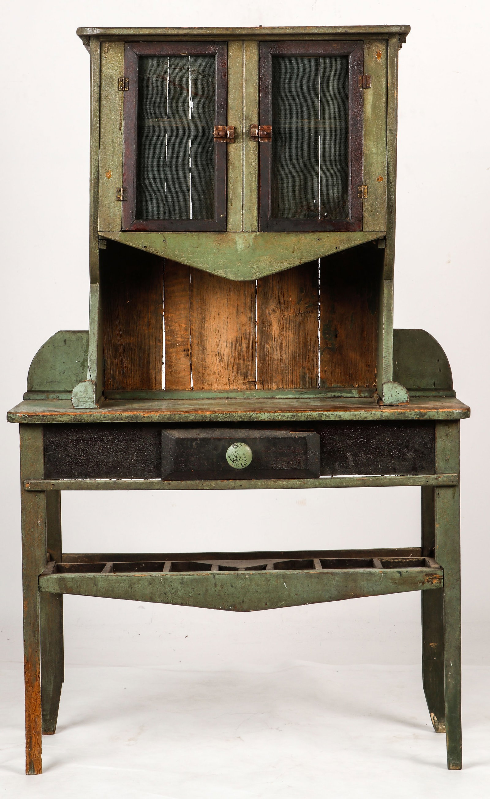 Antique American Hutch Cabinet on Stand (1 of 7)