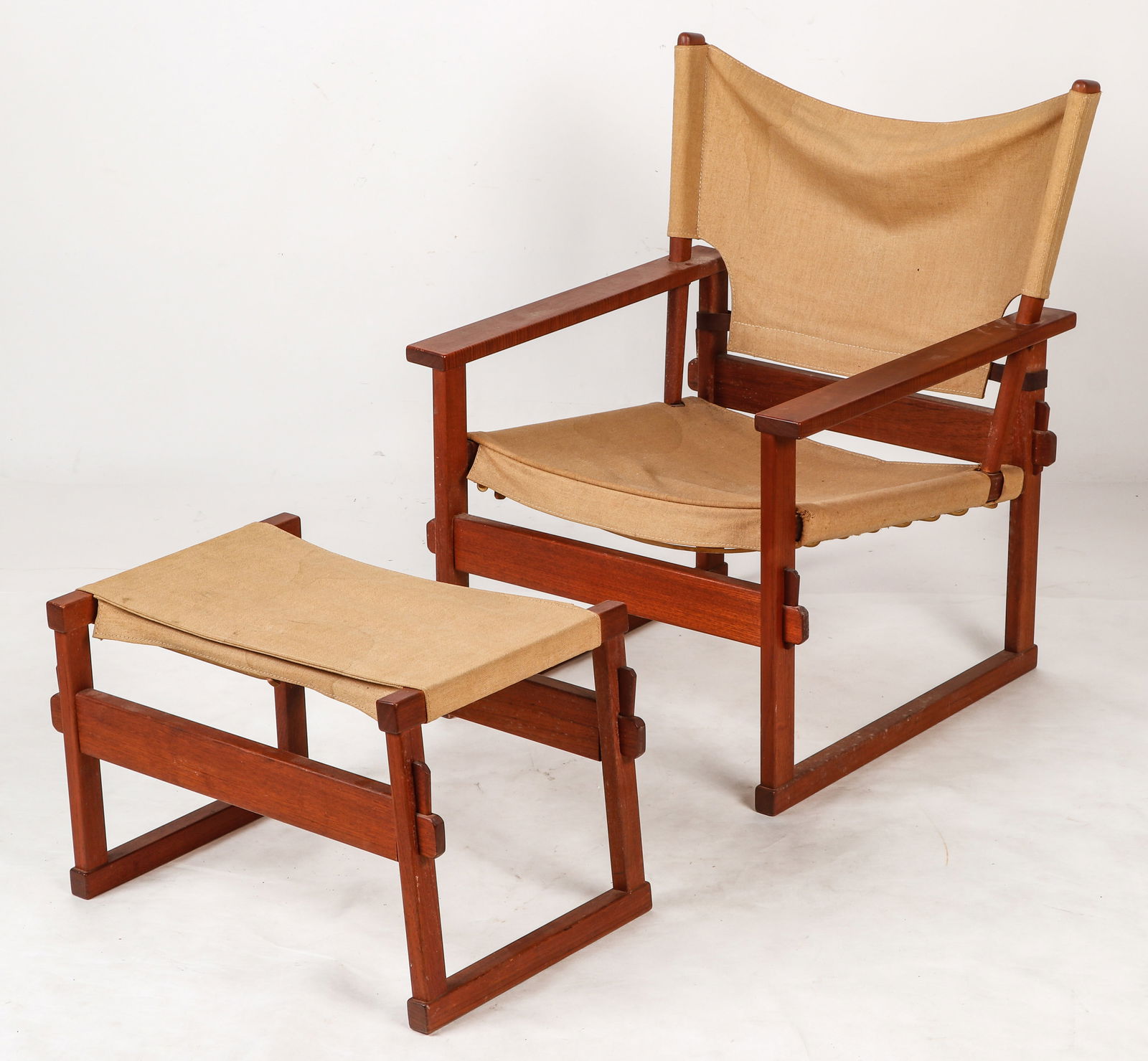 Poul Hundevad (Danish, 1917-2011) Safari Chair and Coordinating Ottoman (1 of 9)
