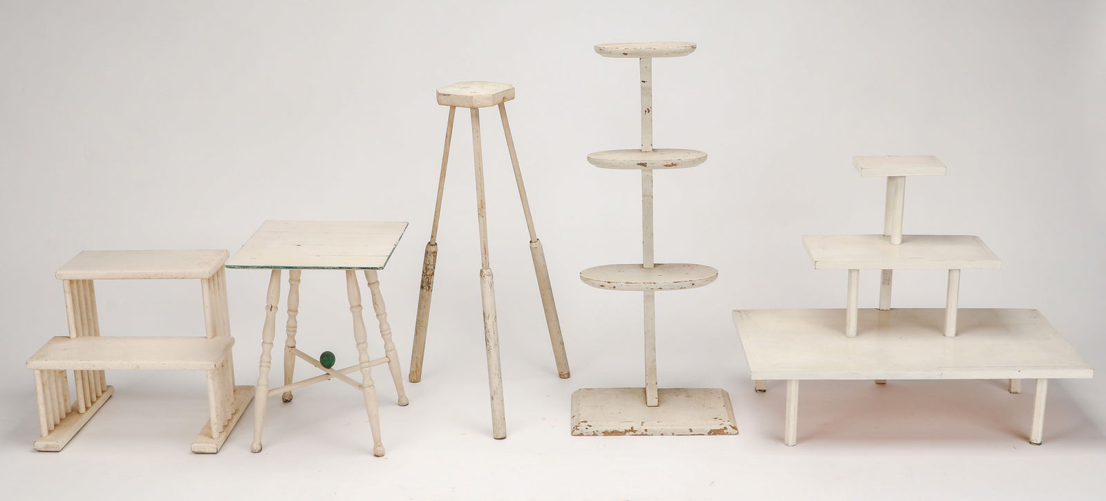 5 Vintage White Painted Stands (1 of 5)