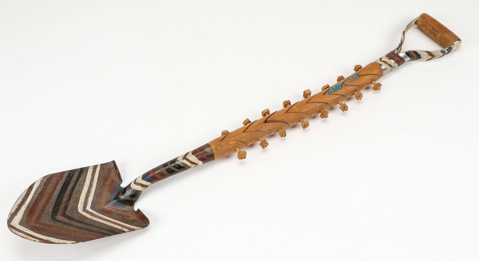 Margaret Wharton (American, 1943-2014) Shovel With Articulated Handle: Margaret Wharton (American, 1943-2014) Shovel with articulated handle; grip inscribed in pencil: "For Phyllis 1985/Love from Margaret." Size: 38'' x 6'' x 3'' (97 x 15 x 8 cm). Provenance: The Robert