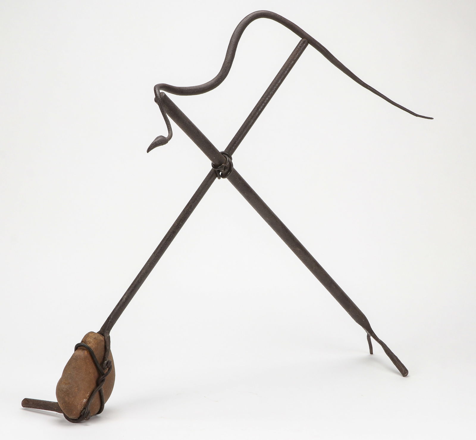 Lester Van Winkle (American, b. 1944) Sculpture: Lester Van Winkle (American, b. 1944) Untitled Sculpture. Iron and stone. Size: 37'' x 39'' x 9'' (94 x 99 x 23 cm). Provenance: The Robert L. Pfannebecker Collection. Artist Biography: Professor emer
