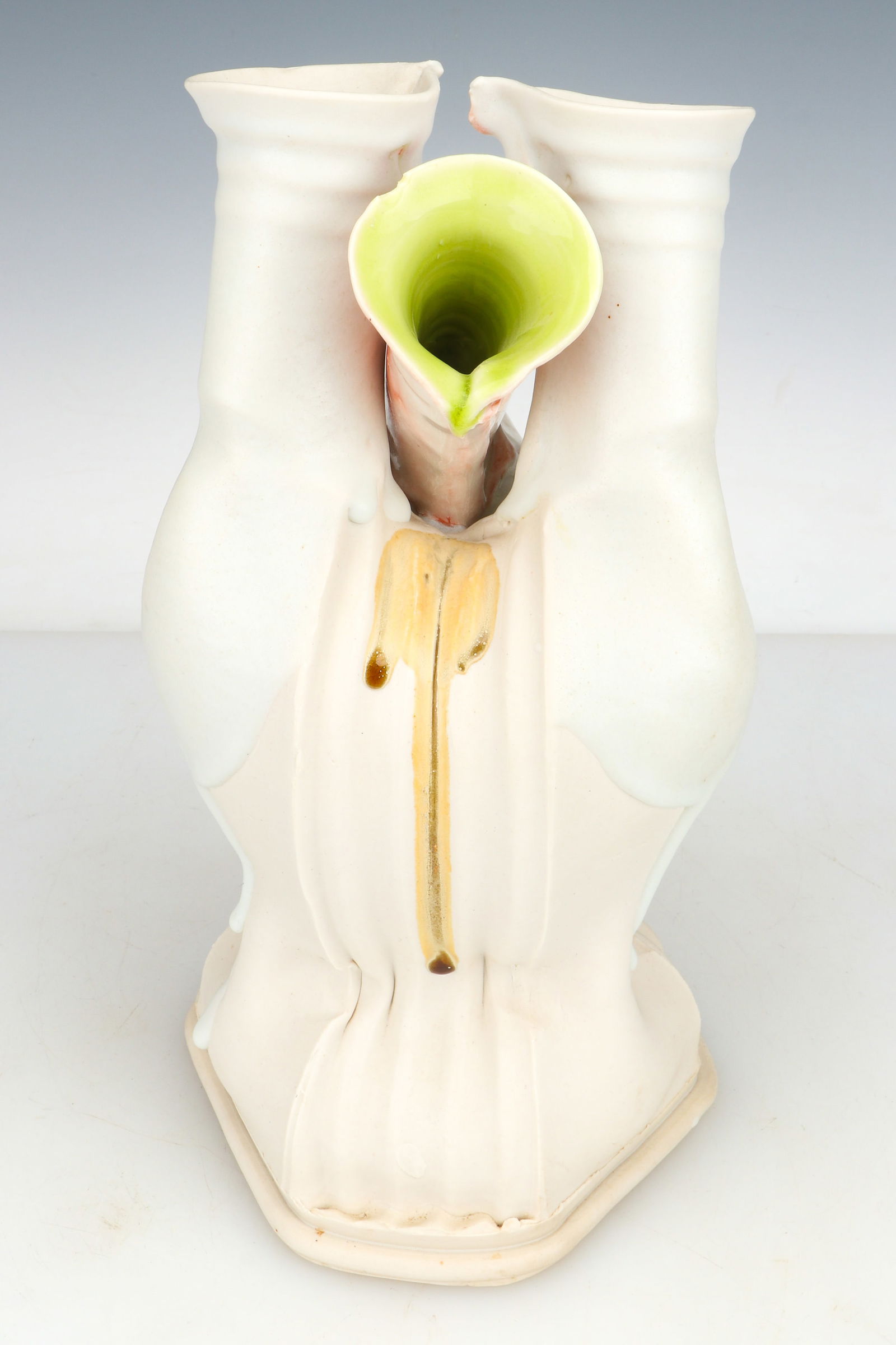 Matthew Towers (American 20th/21st C.) Untitled Art Pottery, 1995: Matthew Towers (American 20th/21st C.) Untitled, 1995, ceramic, marked: NYSCC 95. Size: 14'' x 7'' x 6'' (36 x 18 x 15 cm). Provenance: The Robert L. Pfannebecker Collection. Artist Biography: Matthew