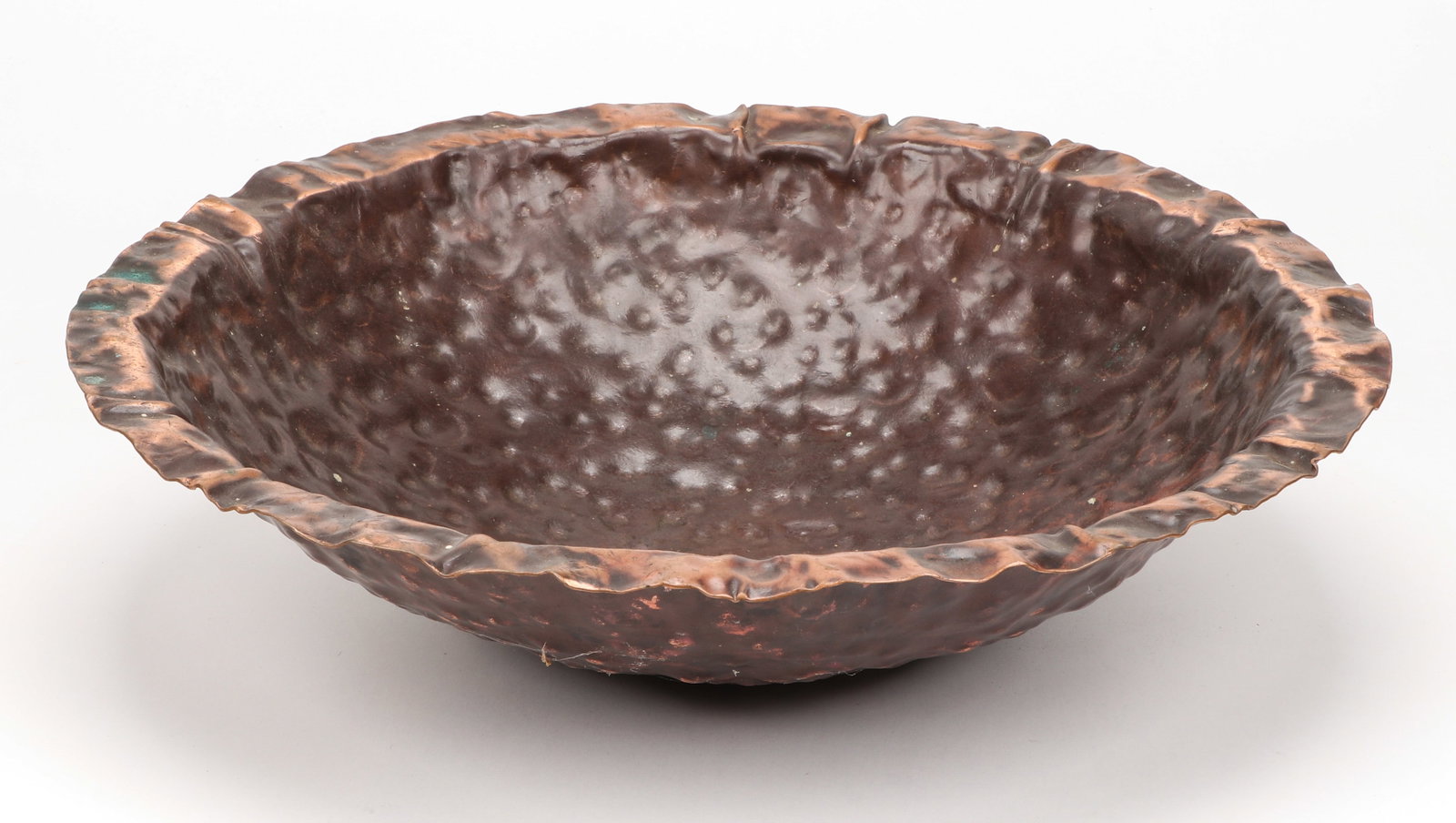 Adam Musto (American, 20th/21st C.) Copper Bowl: Adam Musto (American, 20th/21st C.) Patinated Copper Bowl. Size: 6'' x 22'' x 22'' (15 x 56 x 56 cm). Provenance: The Robert L. Pfannebecker Collection. Artist Biography: Adam Musto earned a BFA in 19