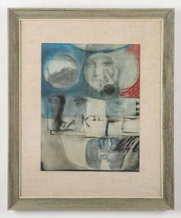 Pol Mara (Belgian, 1920-1998) Untitled: Pol Mara (Belgian, 1920-1998) Untitled, pencil signed print. Framed. Size: 22.5'' x 17'', 57 x 43 cm (sheet); 35'' x 29'', 89 x 74 cm (frame). Provenance: The Robert L. Pfannebecker Collection. Artist