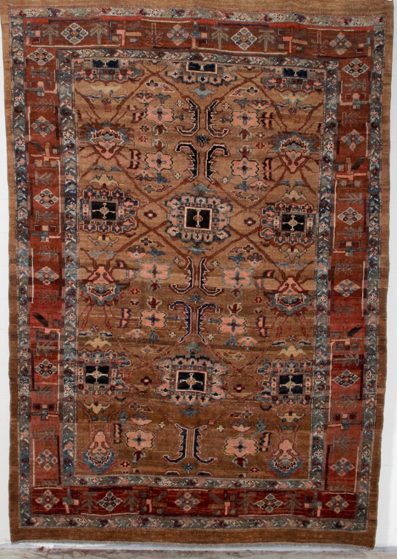 Camel Field Bakshaish Carpet: Camel Field Bakshaish Carpet, Persia, 20th c. Size: 7' 6" x 10' 10". Cost for us to pack and ship this item via UPS GROUND in the continental USA (includes insurance, with signature required): $70.