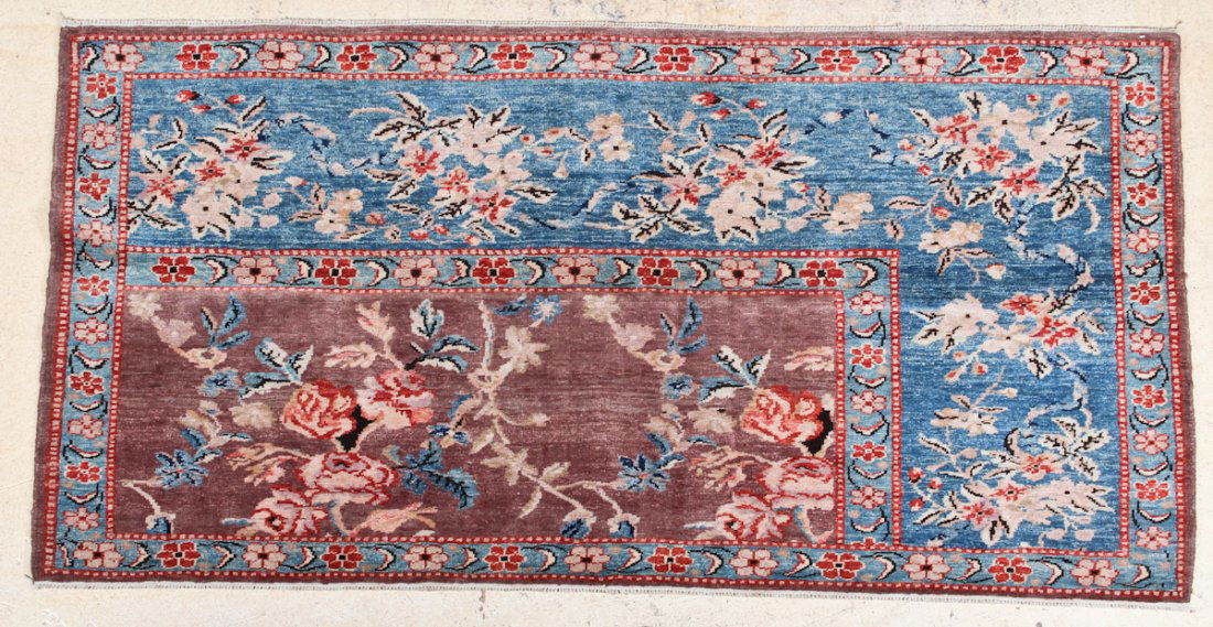 Sultanabad Style Sampler Rug: Sultanabad Style Sampler Rug, Turkey, modern, very good overall condition. Size: 7' 6" x 3' 5". Cost for us to pack and ship this item via UPS GROUND in the continental USA (includes insurance, with s