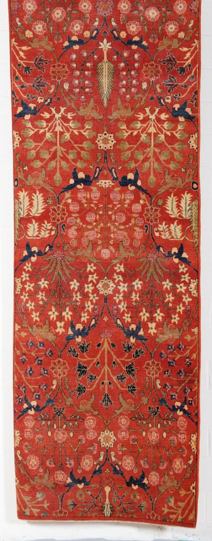 Fine Agra Long Carpet: Fine Agra Long Carpet, India, 20th c, areas of minor wear. Size: 3'11" x 10'10". Cost for us to pack and ship this item via UPS GROUND in the continental USA (includes insurance, with signature requir