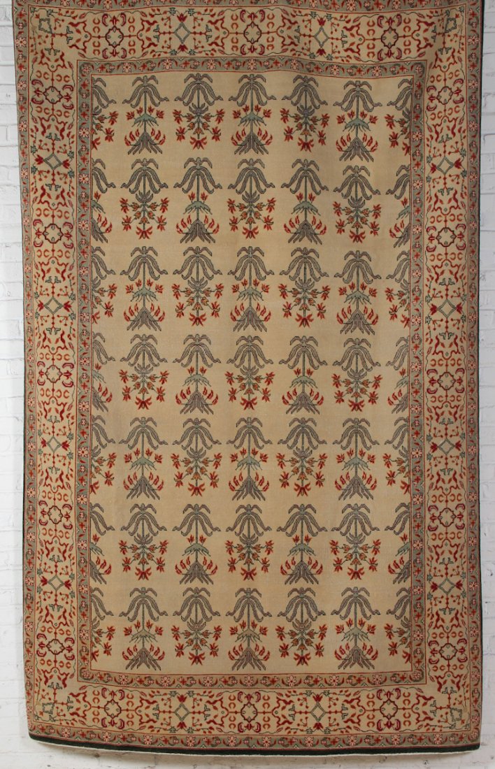 Agra Carpet: Agra Carpet, India, modern, areas of wear, minor repairs. Size: 6'2" x 9'8". Cost for us to pack and ship this item via UPS GROUND in the continental USA (includes insurance, with signature required):