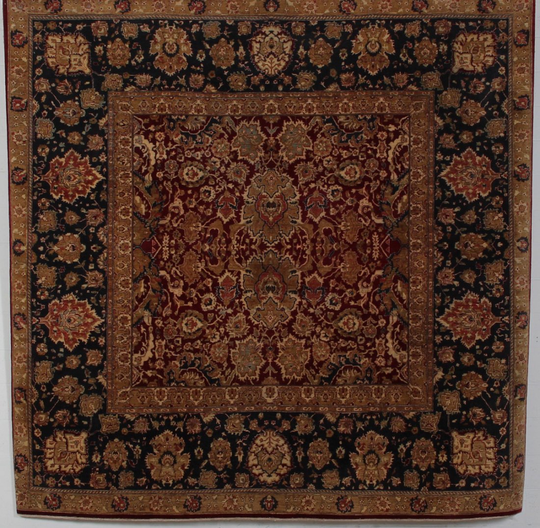 Classical "Shah Abbas" Agra Carpet: Classical Agra Carpet, India, areas of wear, low pile, minor repairs. Size: 10' x 9'9". Cost for us to pack and ship this item via UPS GROUND in the continental USA (includes insurance, with signature
