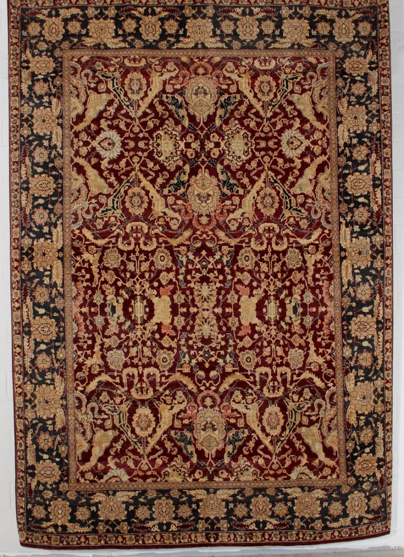Classical Agra Carpet: Classical Agra Carpet, India. Size: 9' x 12' 10". Cost for us to pack and ship this item via UPS GROUND in the continental USA (includes insurance, with signature required): $95.