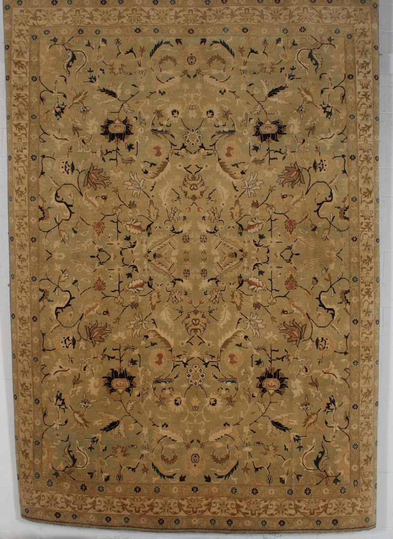 Fine Agra Carpet: Fine Agra Carpet, India. Size: 8' 11" x 12' 6". Cost for us to pack and ship this item via UPS GROUND in the continental USA (includes insurance, with signature required): $90.