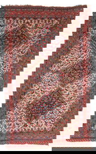 Khamseh Main Rug, Persia, Ca. 1875, 5'7'' x 9'3'': Khamseh Main Rug, Persia, Ca. 1875, 5'7'' x 9'3'' (170 x 282 cm). Weight: 18 lbs. Material: wool pile, wool warp, wool weft. Provenance: Ex. Eric Jacobson Collection. Portland, Oregon.