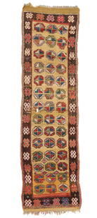 Central Anatolian Konya Long Rug, Turkey, Ca. 1880, 3'4'' x 11'5'': Central Anatolian Konya Long Rug, Turkey, Ca. 1880, 3'4'' x 11'5'' (102 x 348 cm). Weight: 15 lbs. Material: wool pile, wool warp, wool weft.