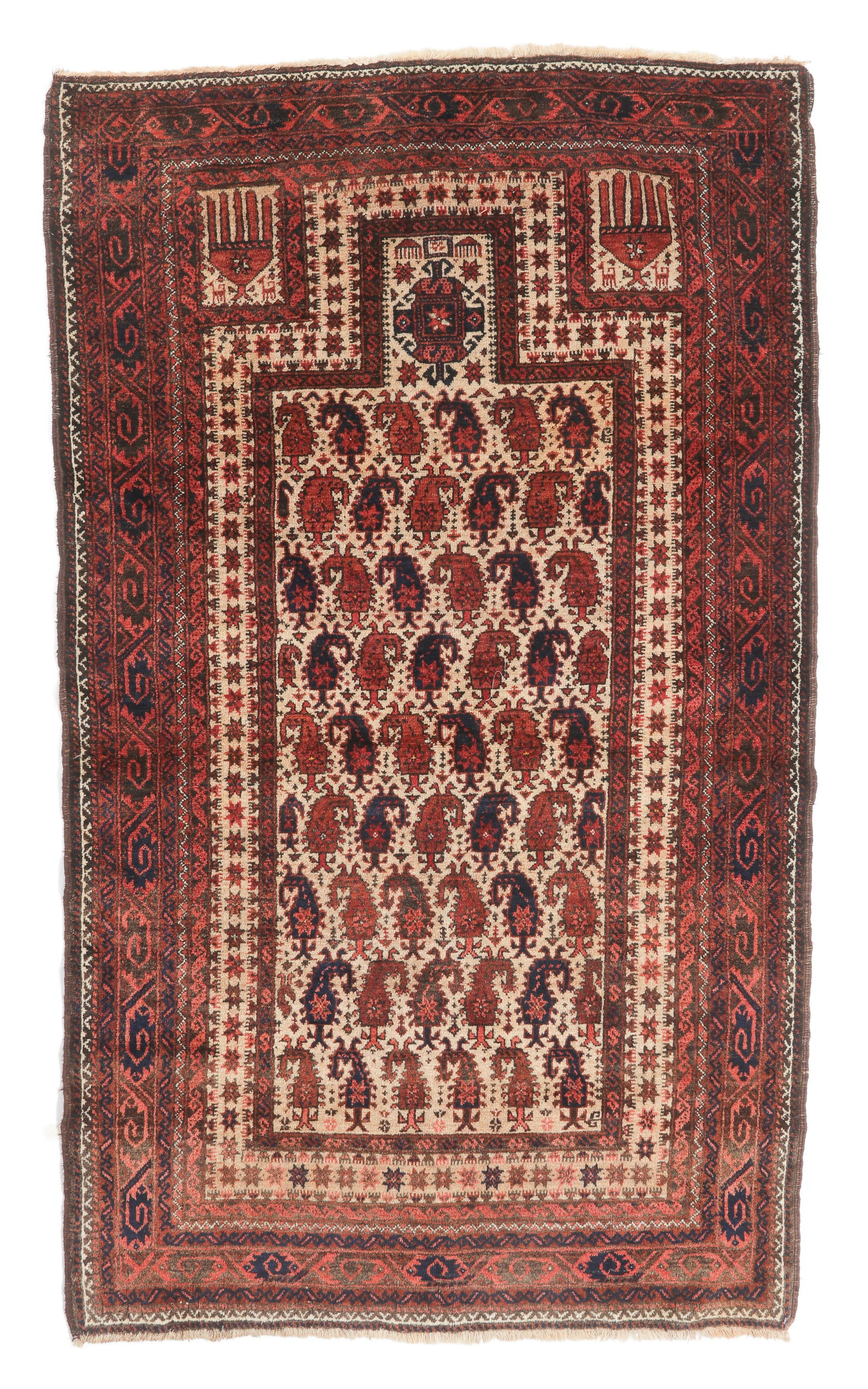 Baluch Prayer Rug, NE Persia, Late 19th C., 3'4'' x 5'8'' (1 of 4)