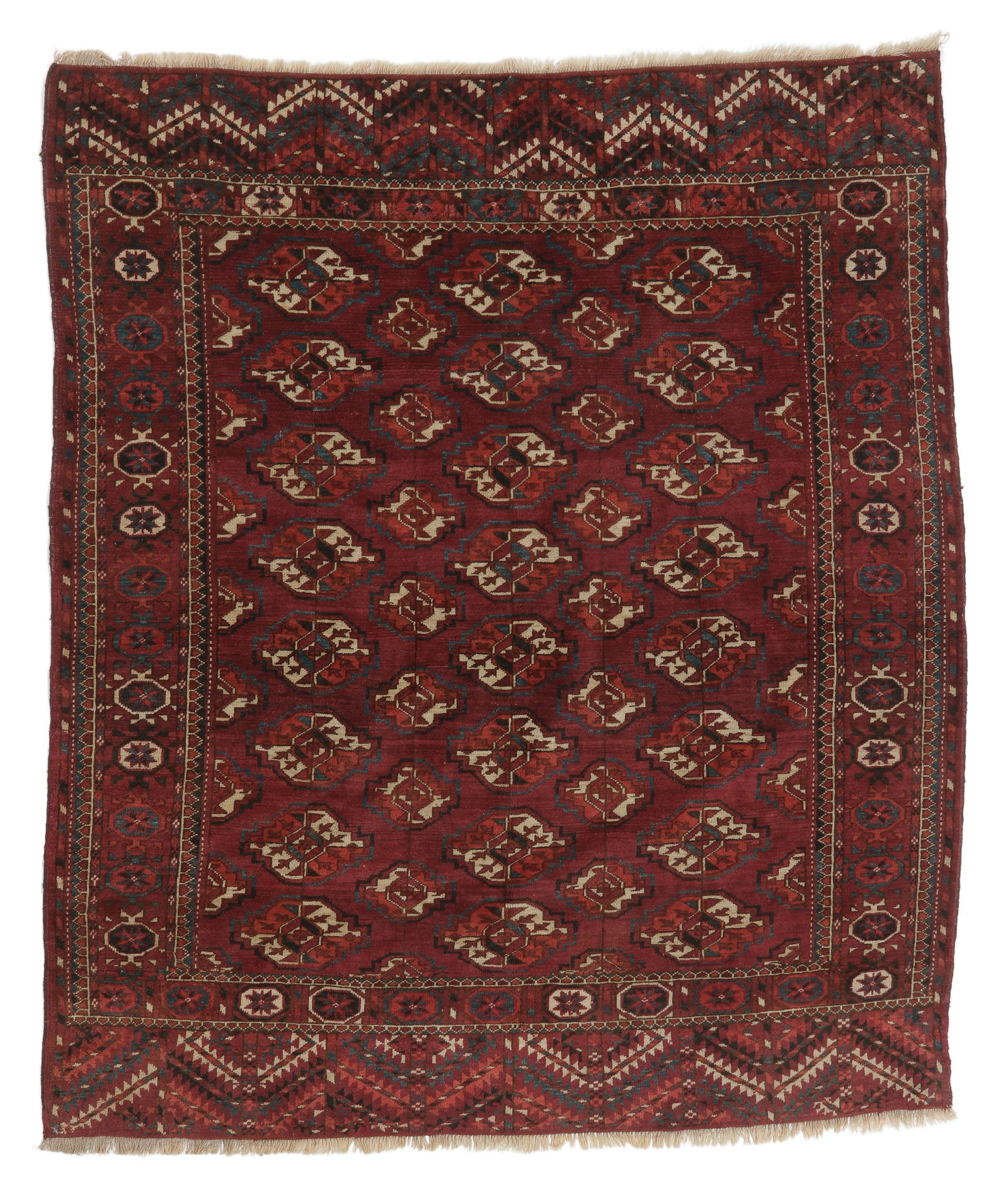 Tekke Rug, Turkmenistan, Mid 19th C., 4'2'' x 4'9'' (1 of 4)