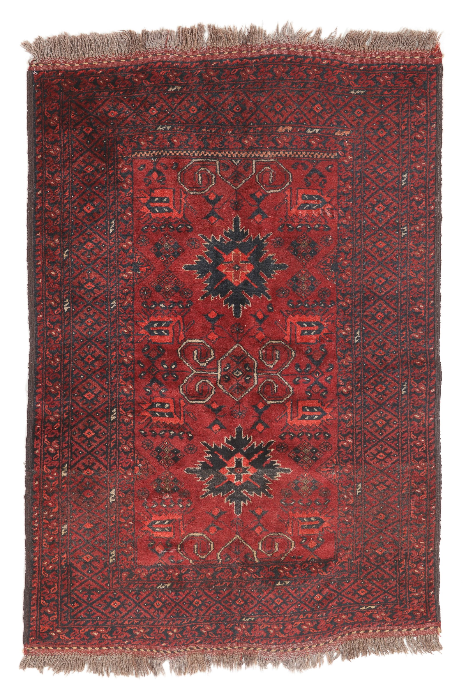 Afghan Rug, Mid 20th C., 3'3'' x 4'9'' (1 of 4)