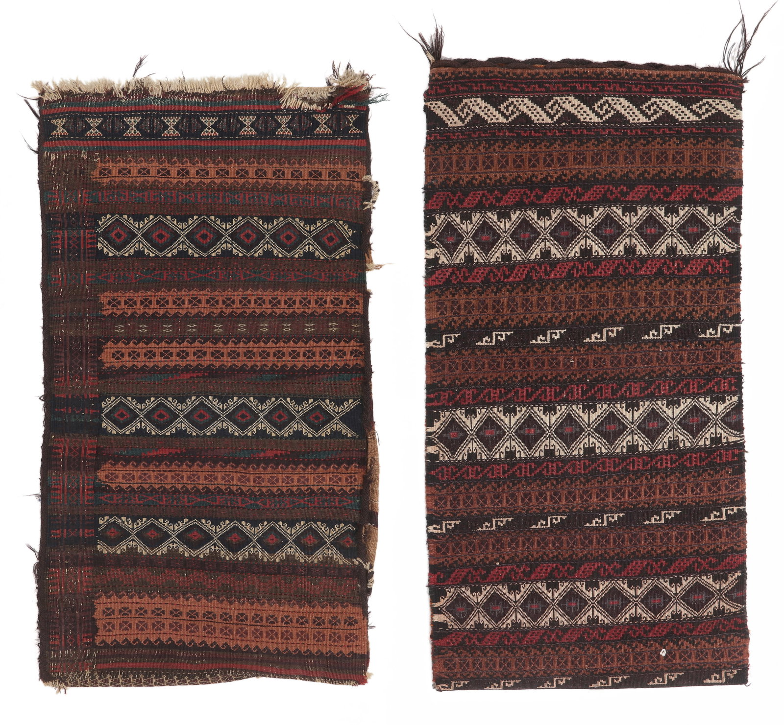 2 Baluch Flatwoven Bags, Afghanistan, Late 19th C. (1 of 4)