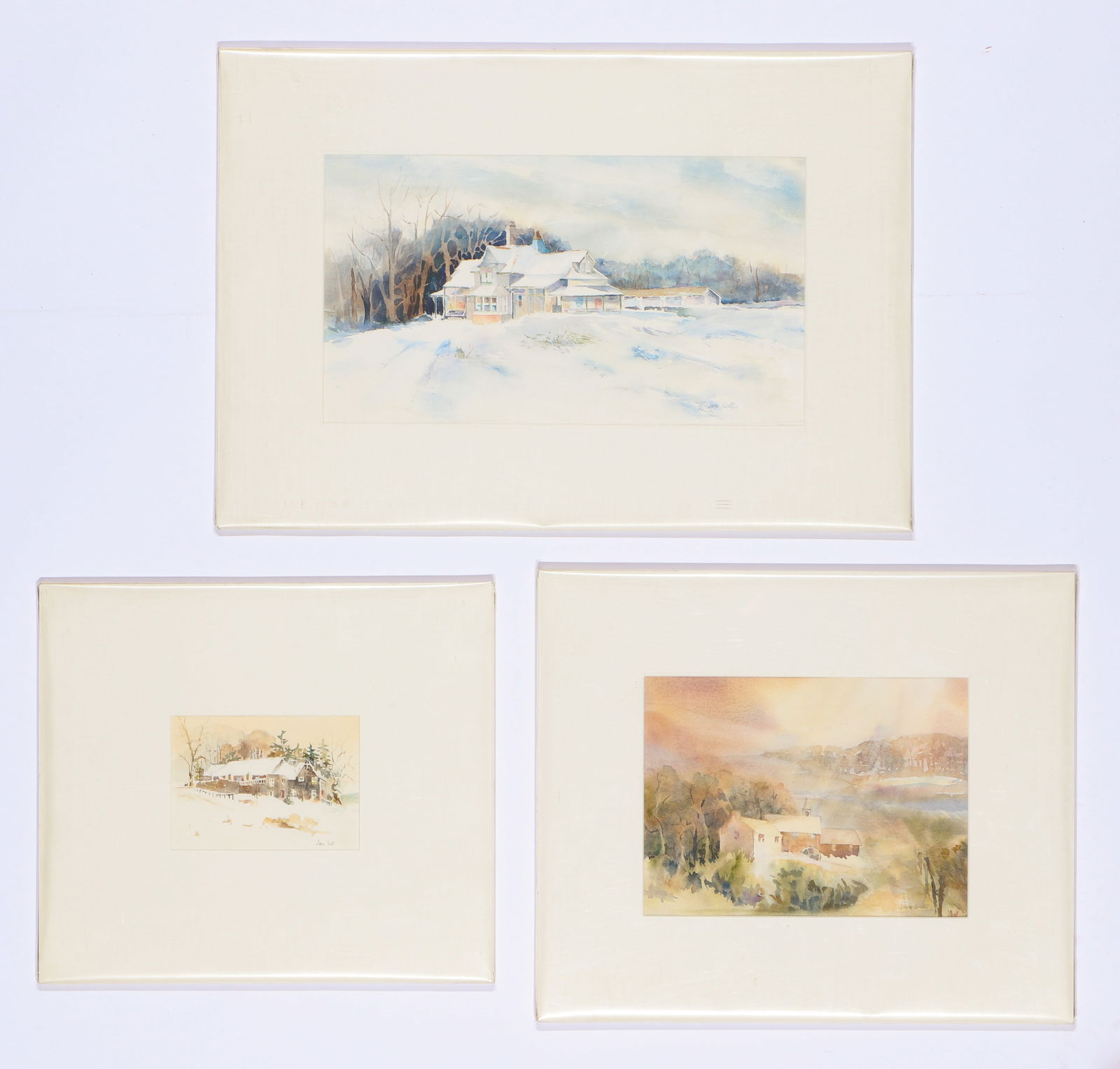 Jane Scott (American, 20th Century) Three (3) Philadelphia Main Line Watercolors (1 of 7)