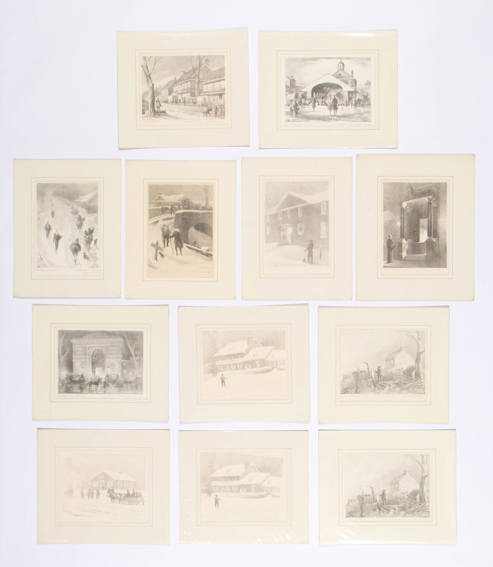 Grant M. Simon (American, 1887-1967) 12 Lithographs of Old Philadelphia (1 of 6)