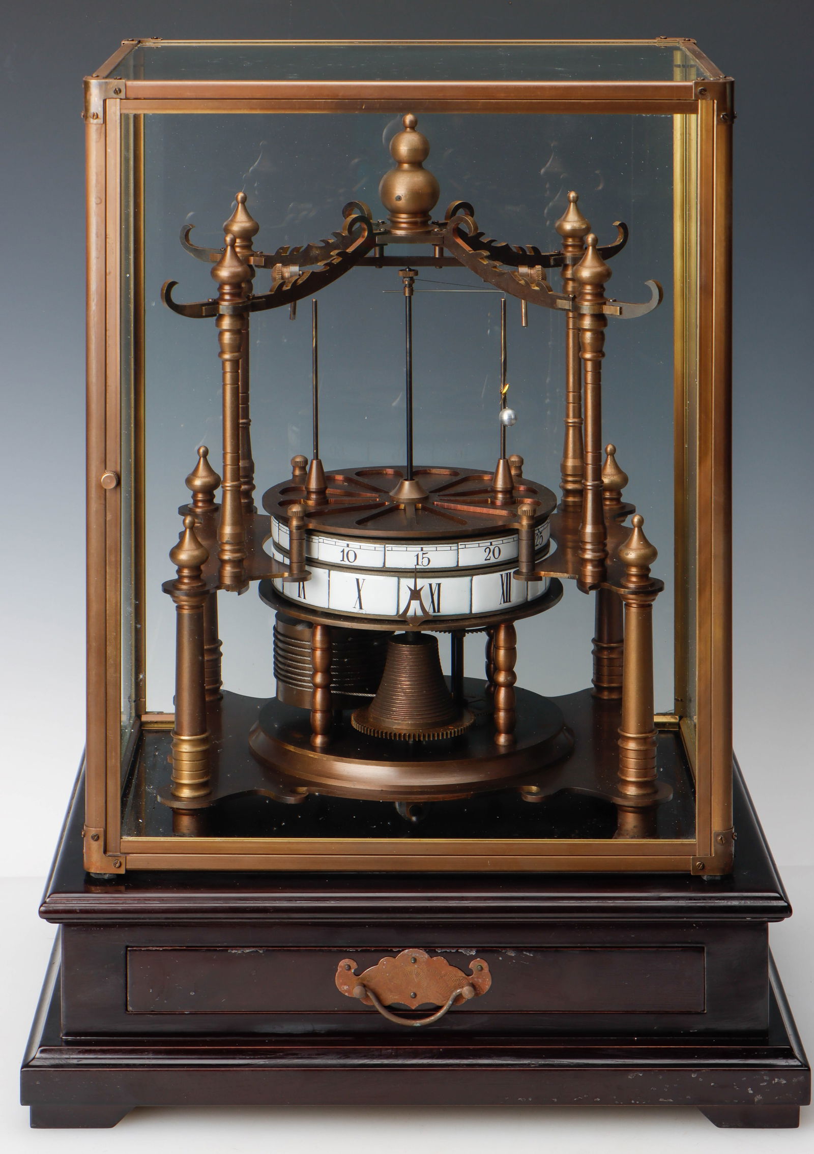 Flying Pendulum Skeleton Clock in Glass Case (1 of 9)