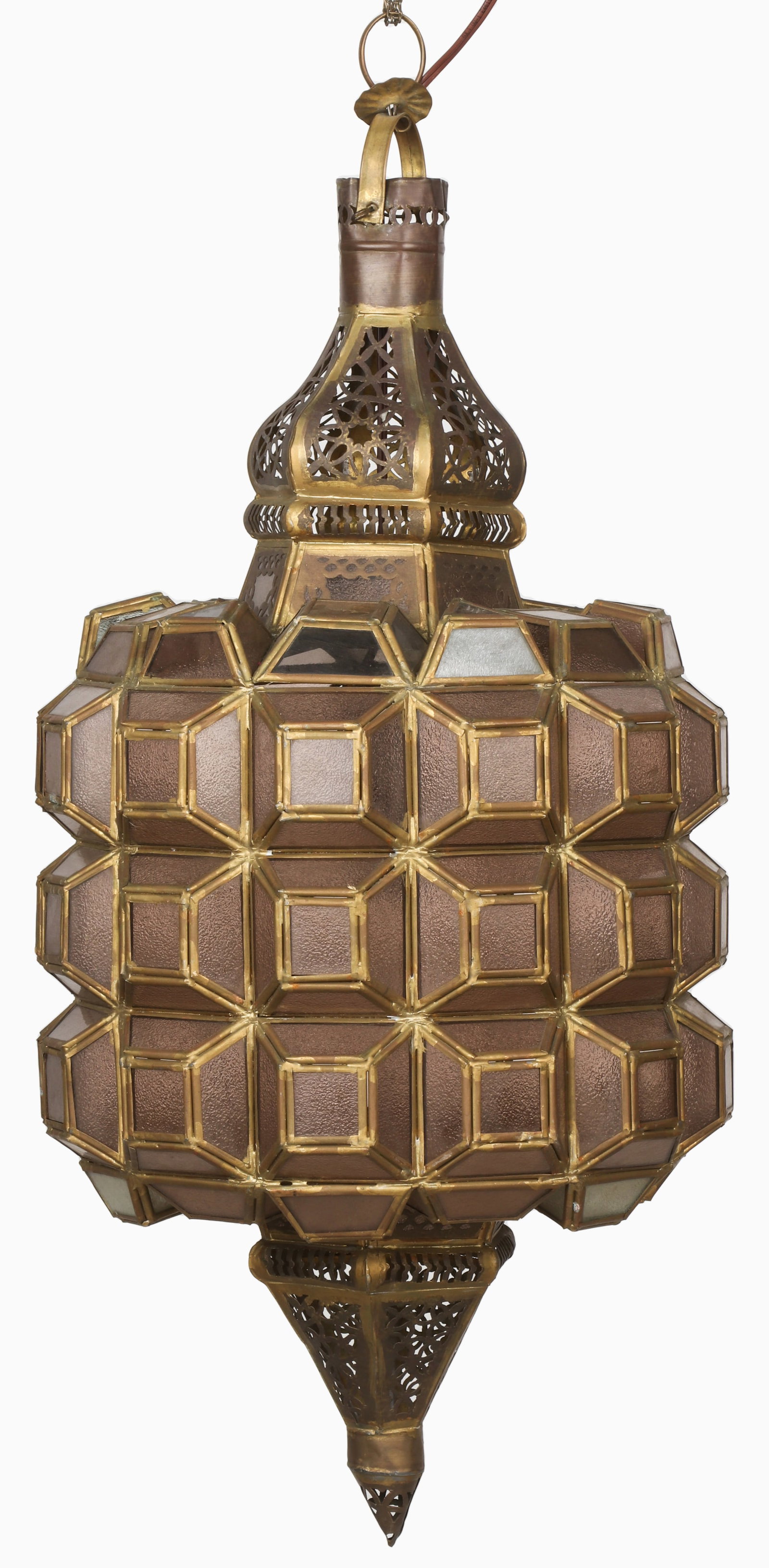 North African Hanging Light Fixture: North African Hanging Light Fixture. Size: 31'' x 12'' x 12'' (79 x 30 x 30 cm).