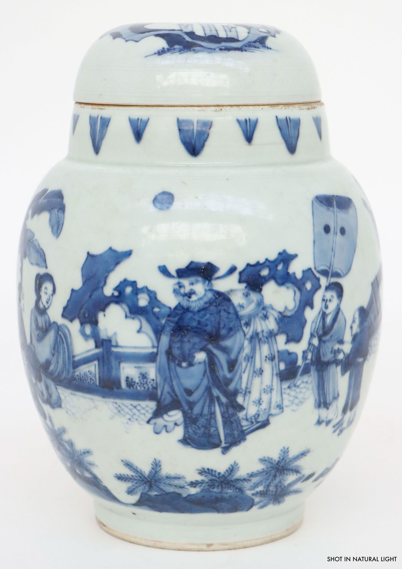 Chinese Blue & White Porcelain Lantern-Form Ovoid Lidded Jar. (1 of 8)