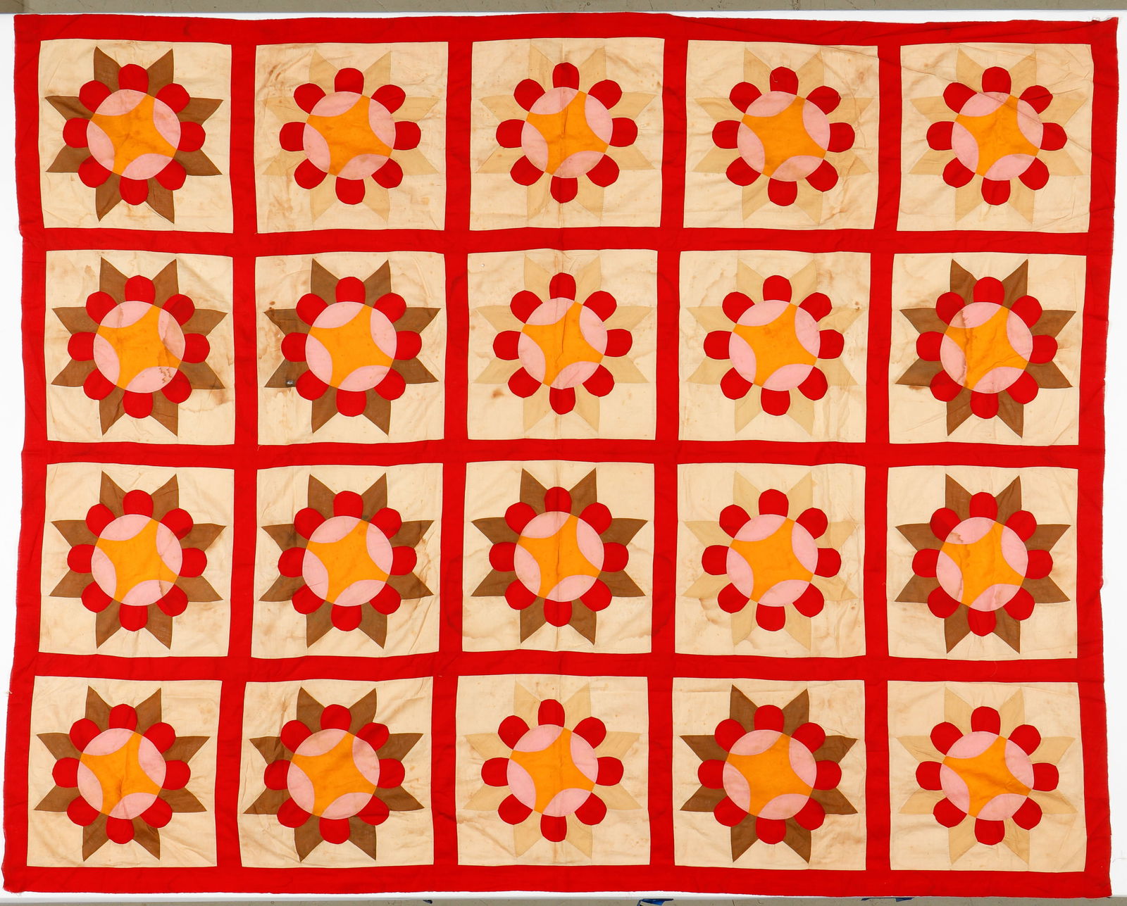 Antique Pieced Cotton Textile, American Folk Art (1 of 4)