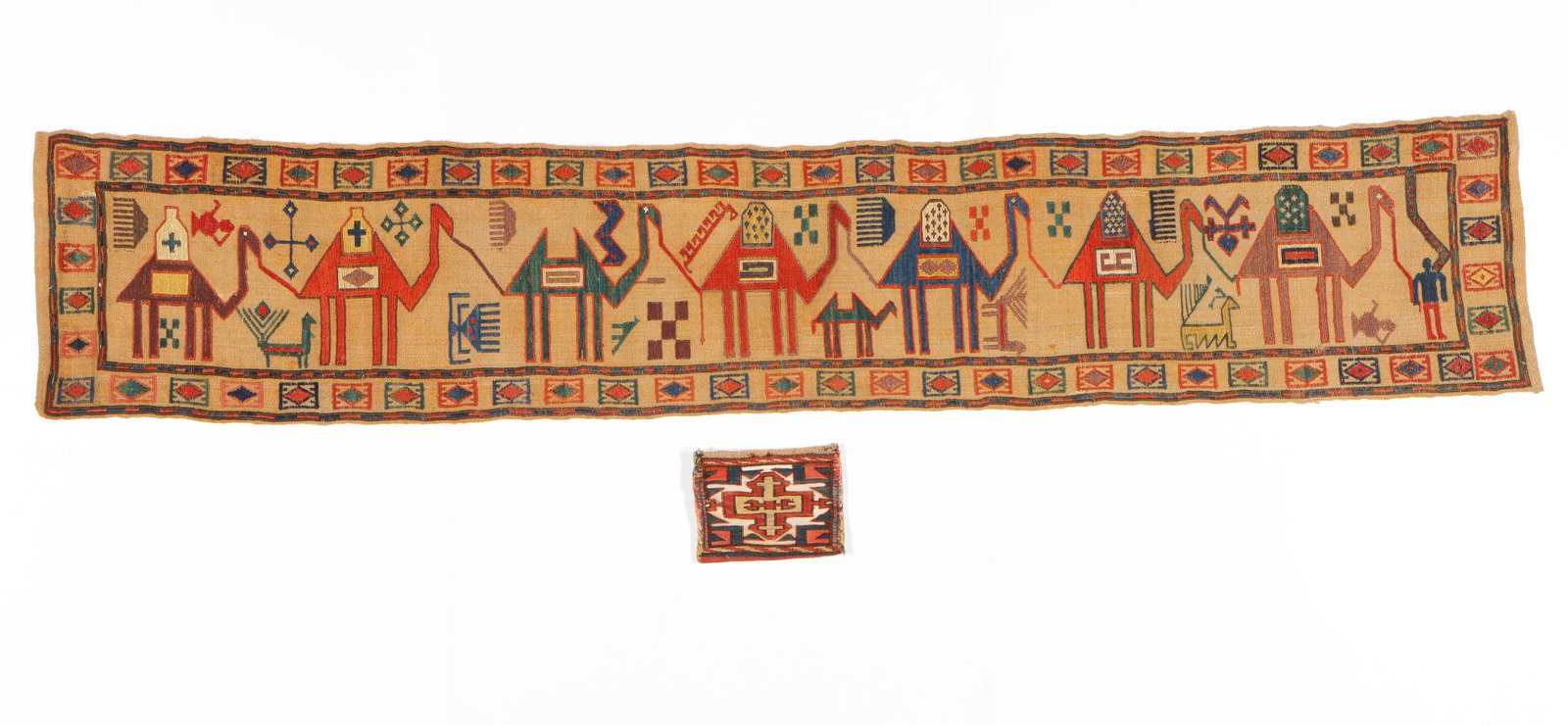 Vintage Tribal Camel Tent Band and Child's Bag, Transcaucasus, 20th C. (1 of 6)