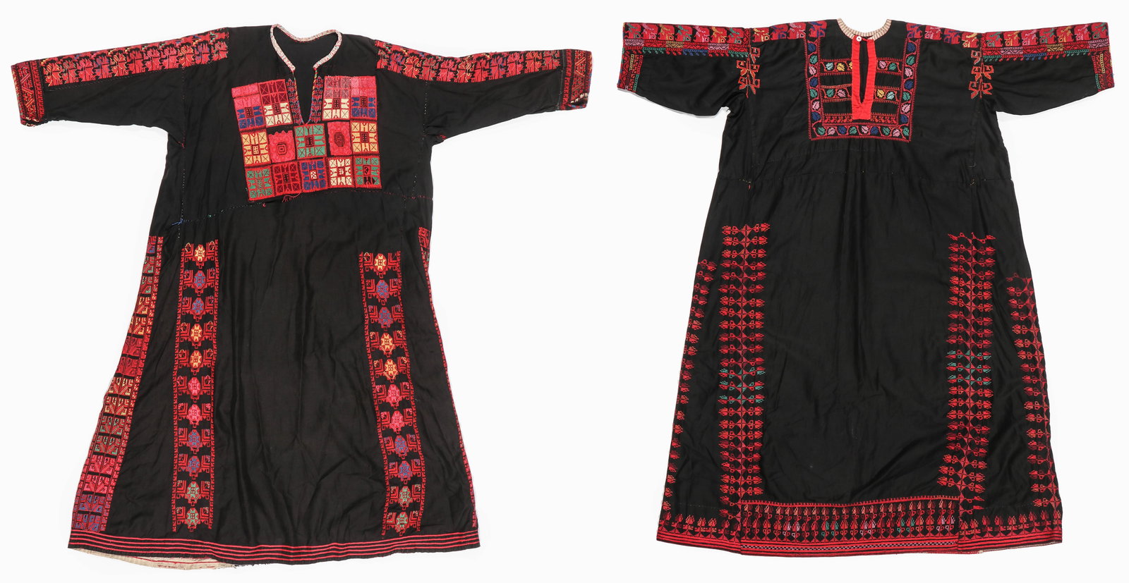 2 Traditional Palestinian Woman's Dresses, Early 20th C. (1 of 12)