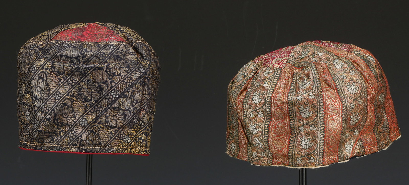Pair of Persian Silk Brocade Hats, 19th C. (1 of 5)